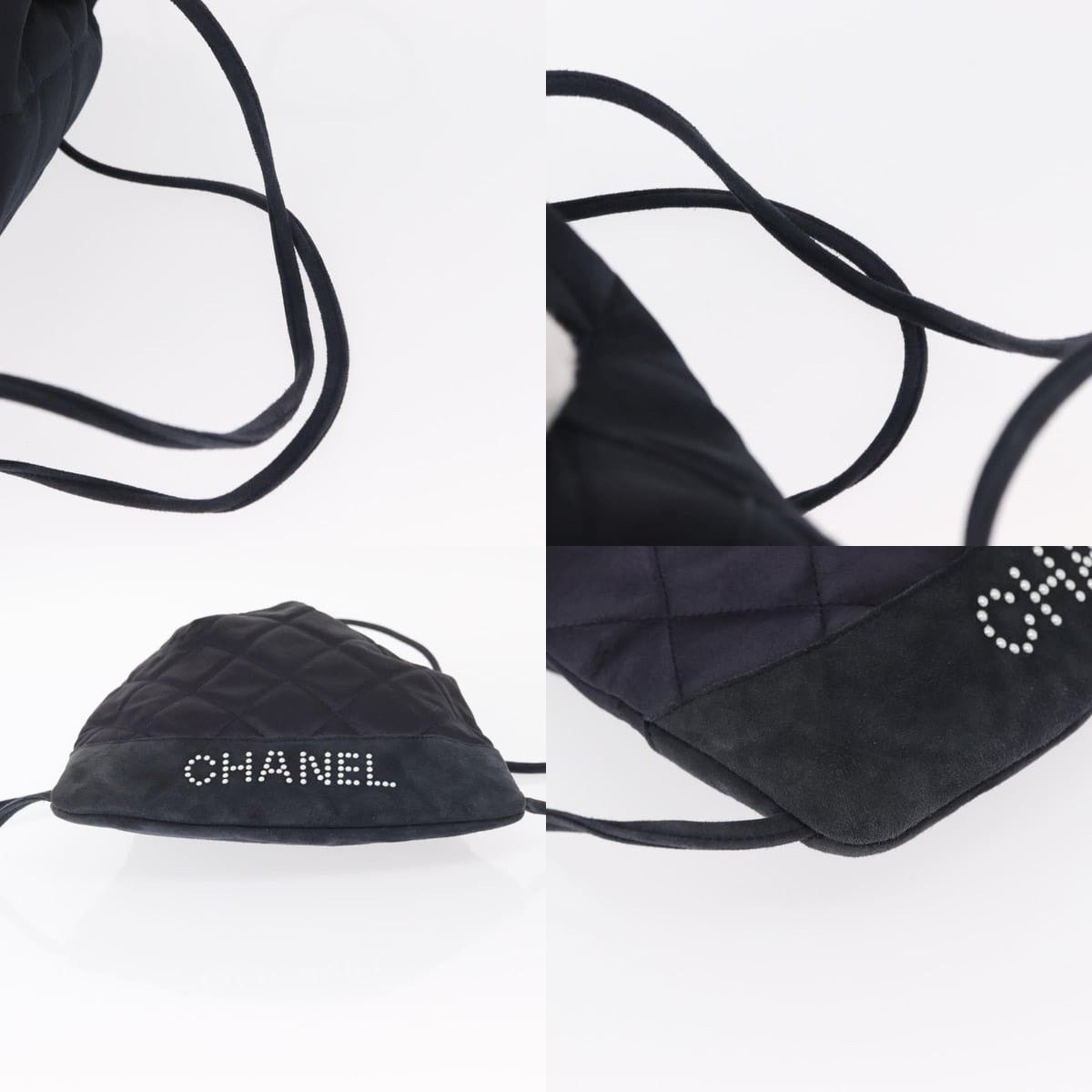 Chanel Chanel Matelasse Backpack Satin Navy CC Size ONE SIZE - 4 Thumbnail