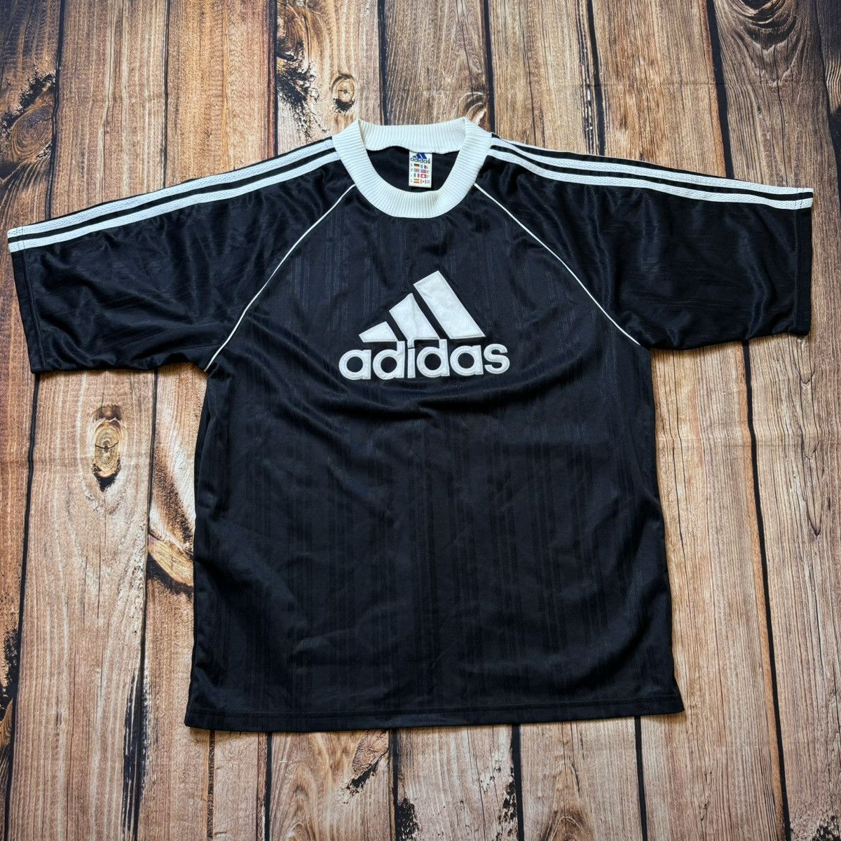 Adidas Vintage Vintage black t shirt adidas soccer training Grailed