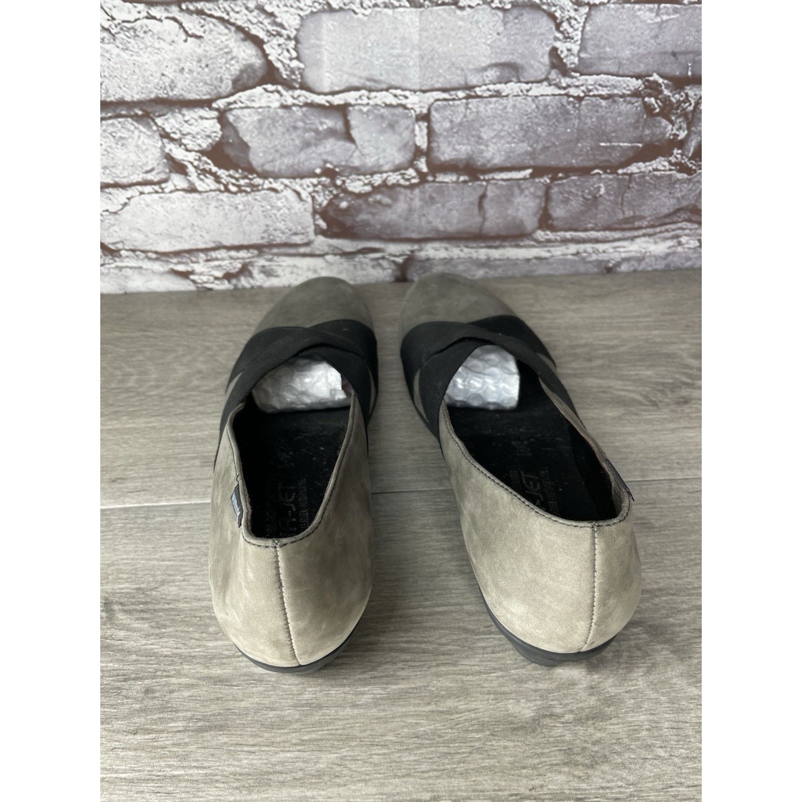 Mephisto Mephisto Aline Gray Nubuck Leather Black Strap Wedge Shoes W Size US 8.5 / IT 38.5 - 5 Thumbnail