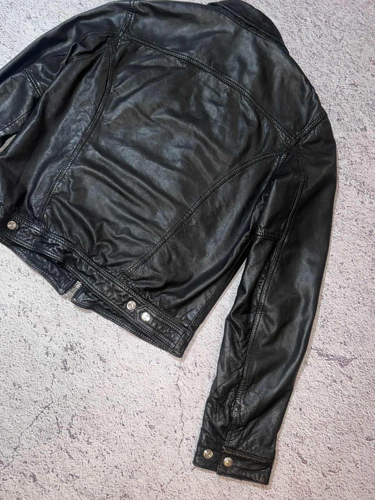 Schott Schott NYC Black Biker Jacket Leather Jacket Lambskin Size S / US 4 / IT 40 - 16 Thumbnail