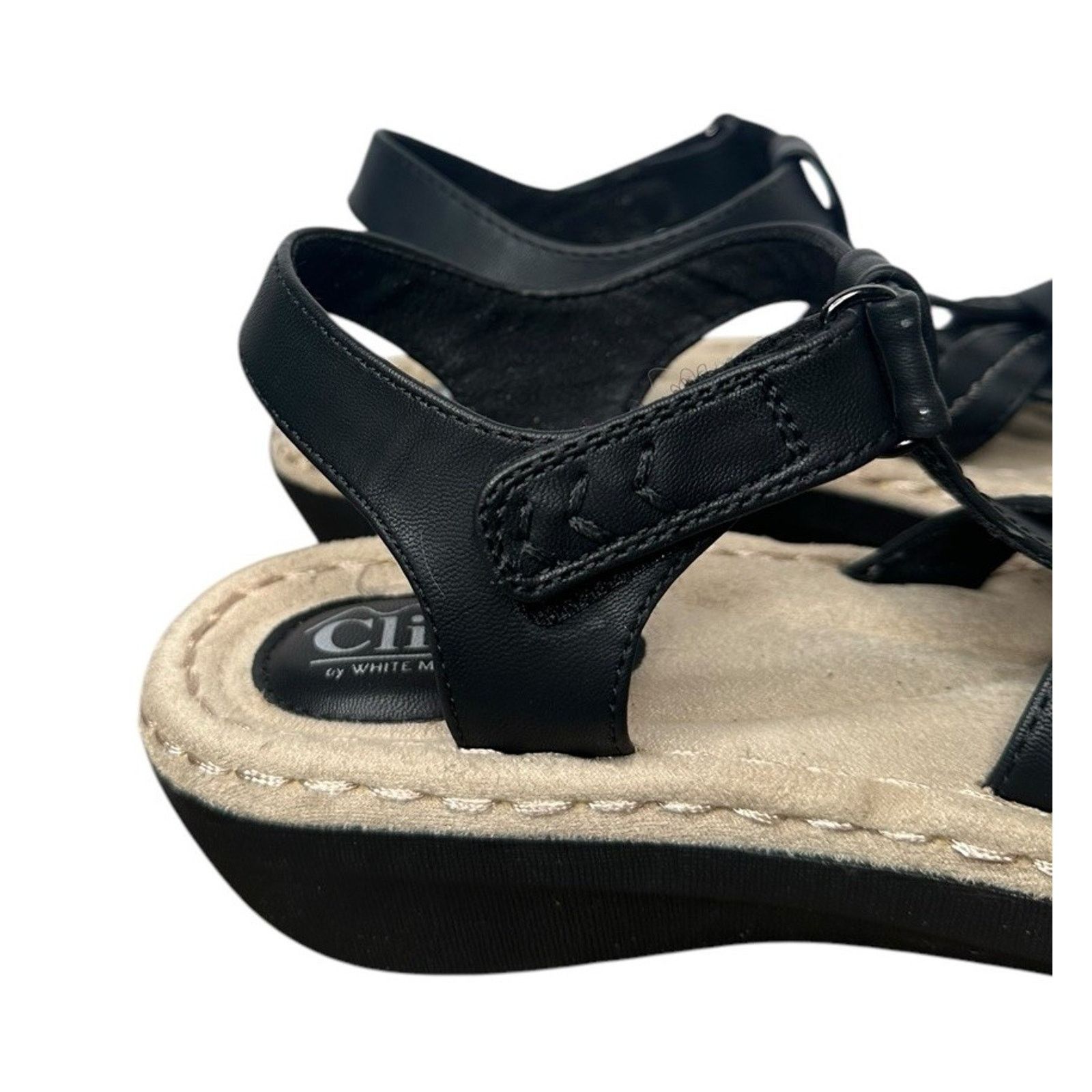 Other Cliffs White Mountain Womens 8 Black Buckle Sandals Vegan Size US 8 / IT 38 - 2 Thumbnail