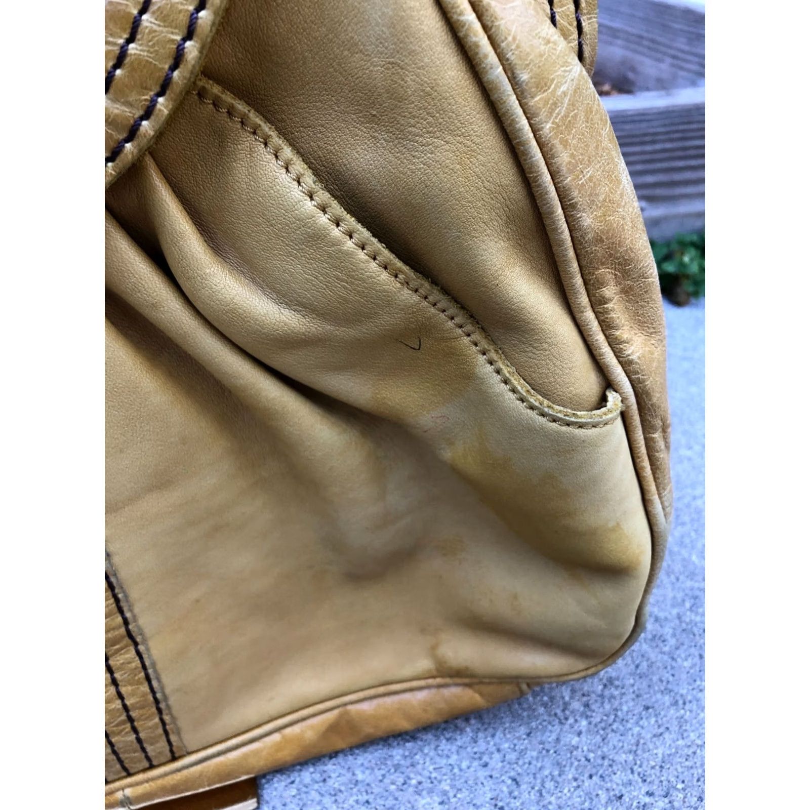Anthropologie LUCKY PENNY ANTHROPOLOGIE Hobo Slouch Purse Women's Hand Bag Shoulder Yellow Bag Medium Yellow Satchel/Top Handle Bag Leather 15 W x 11 H x 5 D Womens Size ONE SIZE - 4 Thumbnail