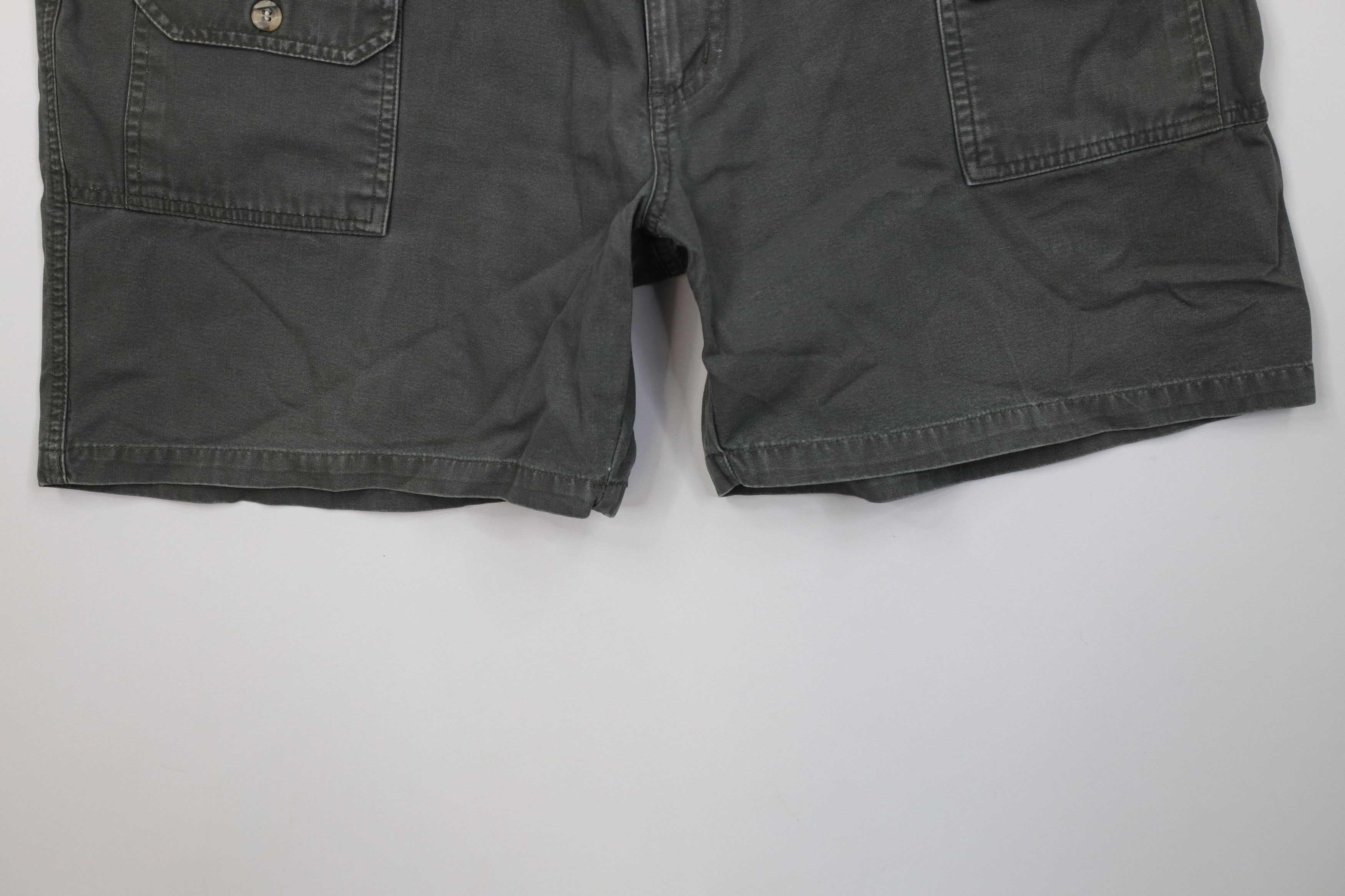 Vintage Vintage 90s Streetwear Hiking Canvas Cargo Shorts Green Size US 40 / EU 56 - 4 Thumbnail