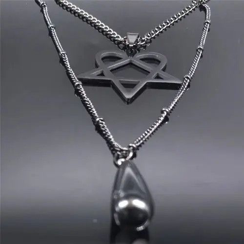 Other Heartagram Stainless Steel Layered Black Necklace Size ONE SIZE - 3 Thumbnail