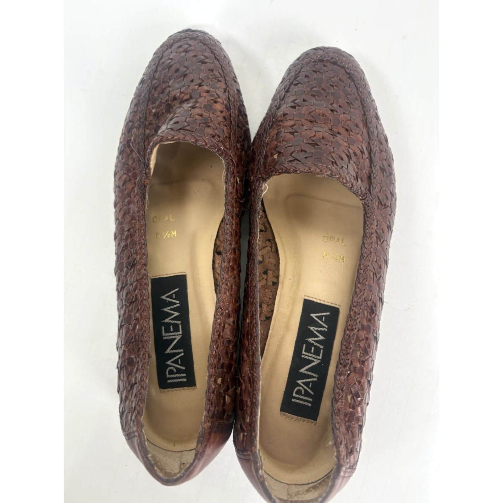 Vintage Ipanema Opal Brown Leather Slip-On Flats Womens Size 6.5M Casual Bohemian Size US 7 / IT 37 - 3 Thumbnail