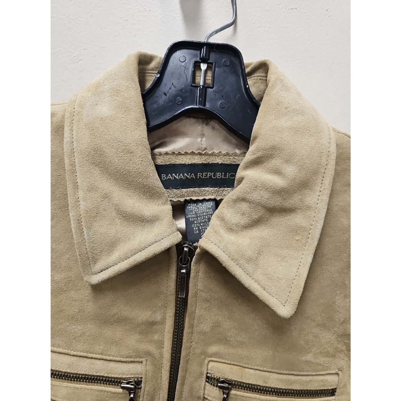 Banana Republic Banana Republic Jacket Women Beige Sz 2 Suede Zip Up Front Leather XT? Size XS / US 0-2 / IT 36-38 - 2 Thumbnail
