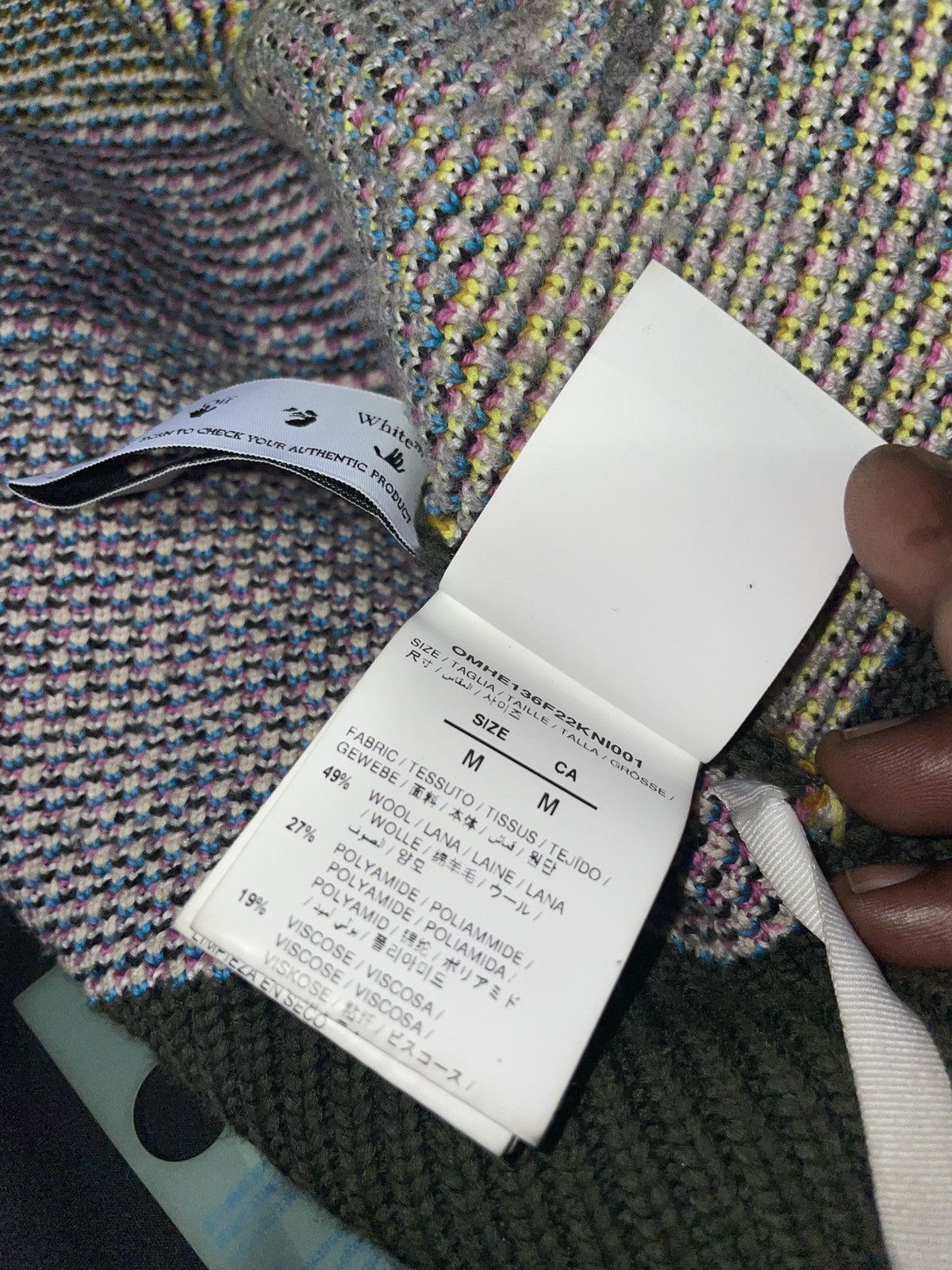 Off-White Off white intarsia-knit sweater Size US L / EU 52-54 / 3 - 6 Thumbnail