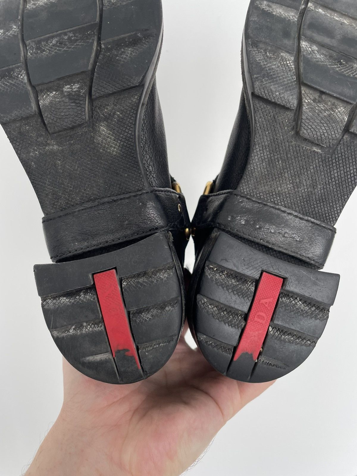 Prada × Vintage PRADA Biker Ankle Motorcycle Leather Boots Size EU 38,5 Size US 8.5 / IT 38.5 - 16 Thumbnail