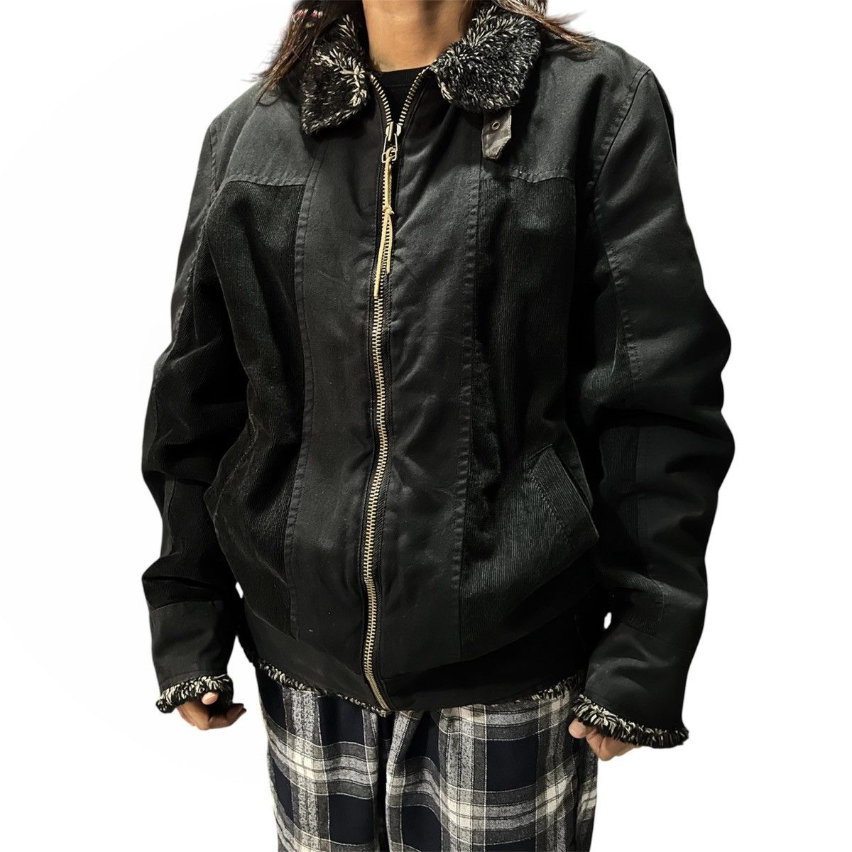 Japanese Brand NST Crazy Fur Corduroy Bondage Rider Jacket Size US L / EU 52-54 / 3 - 1 Thumbnail