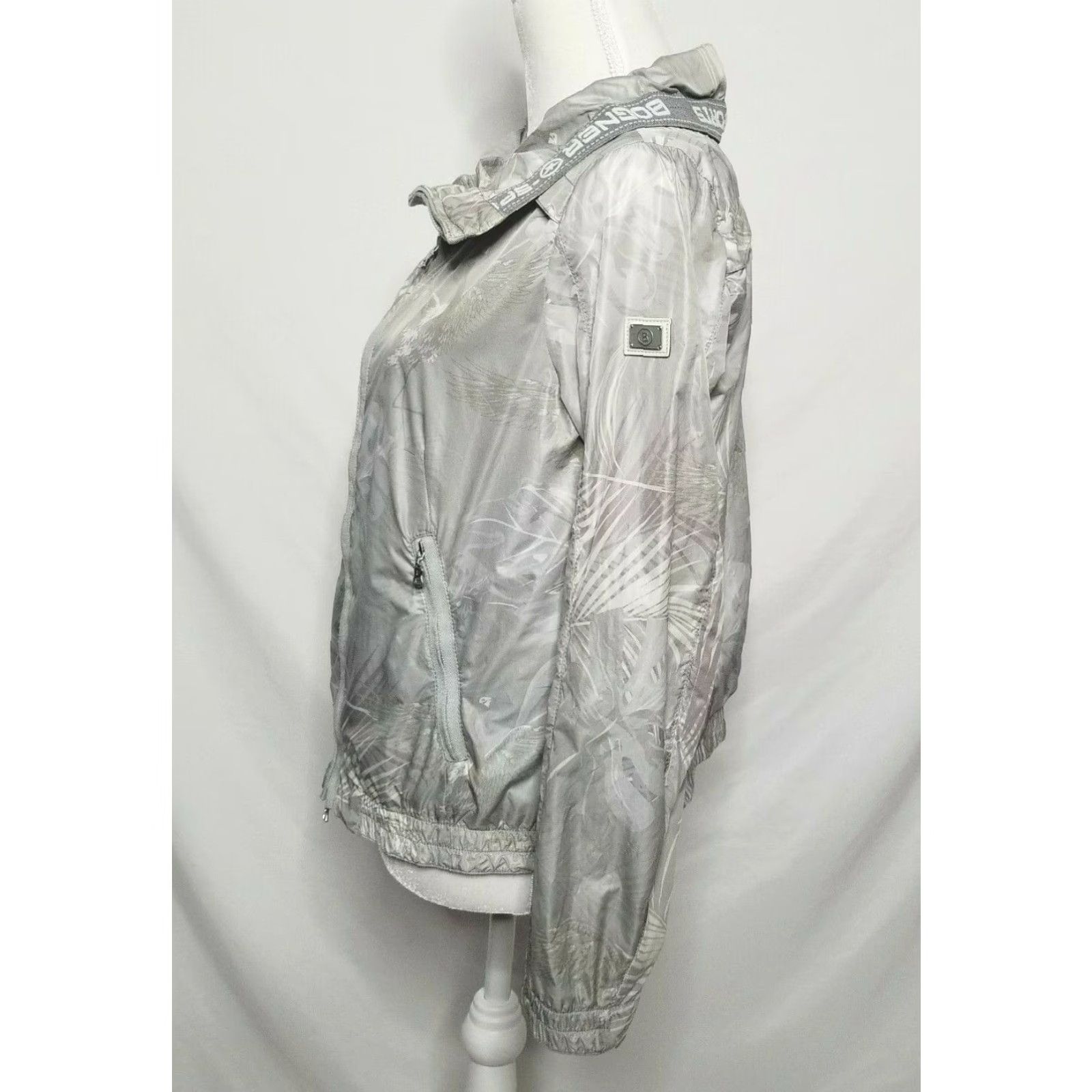 Bogner Bogner Womens Jacket Windbreaker Full Zip Floral Print Gray 8 EU 38/US 8 Lined Zip Bodner? Size M / US 6-8 / IT 42-44 - 2 Thumbnail