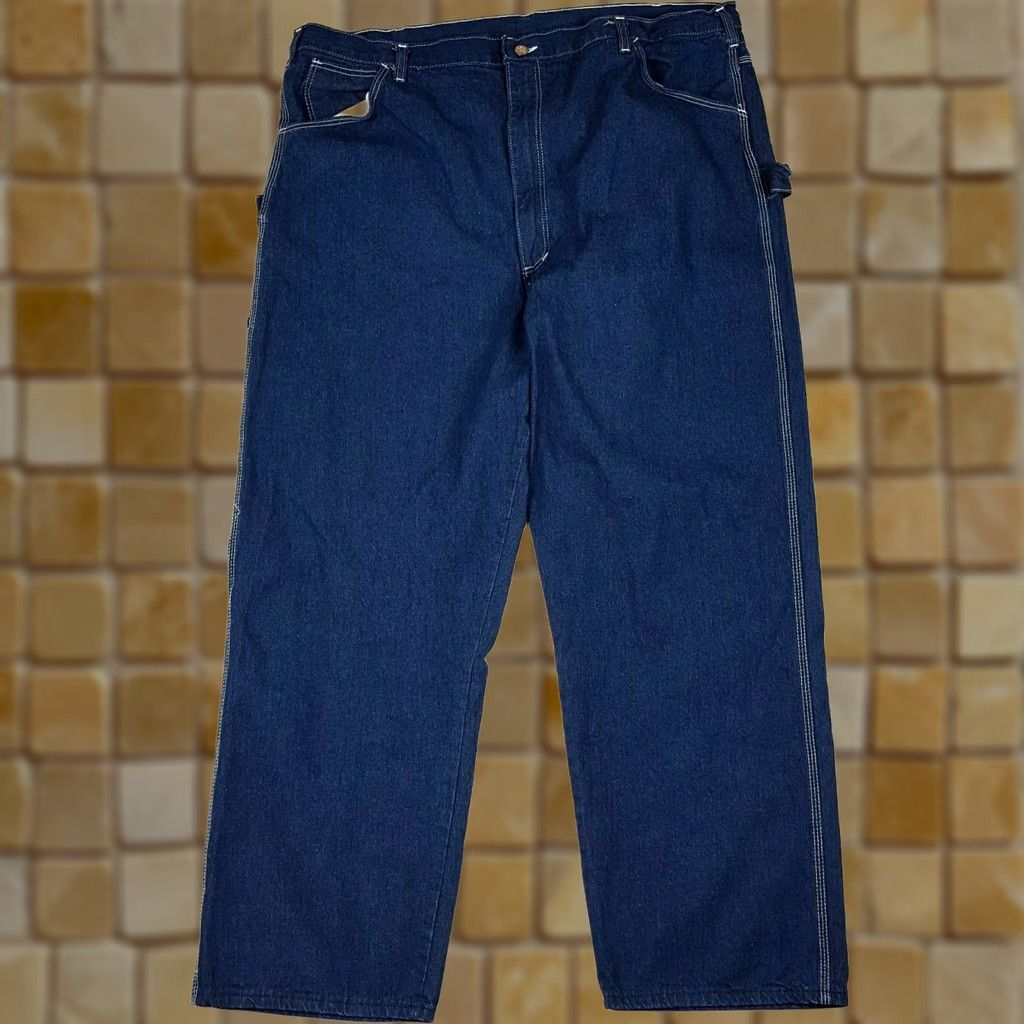 Denime VINTAGE WearGuard Carpenter Men's Jeans 44x31 Dark Denim Blue 80s 90s Workwear Relaxed Regular Mens Size US 44 / EU 60 - 1 Thumbnail