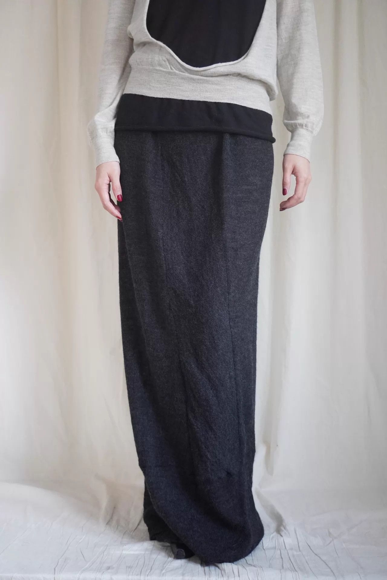 Y's Y's Yohji Yamamoto women multi-wear wool maxi dress gray SZ3 Size L / US 10 / IT 46 - 3 Thumbnail