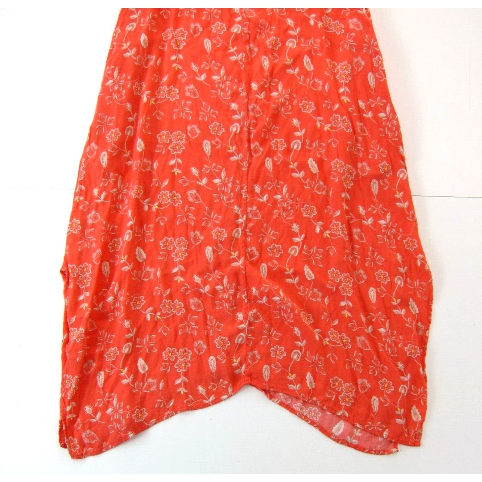 Gap GAP Coral Orange Ivory Floral Maxi Slip Dress M Size M / US 6-8 / IT 42-44 - 6 Thumbnail