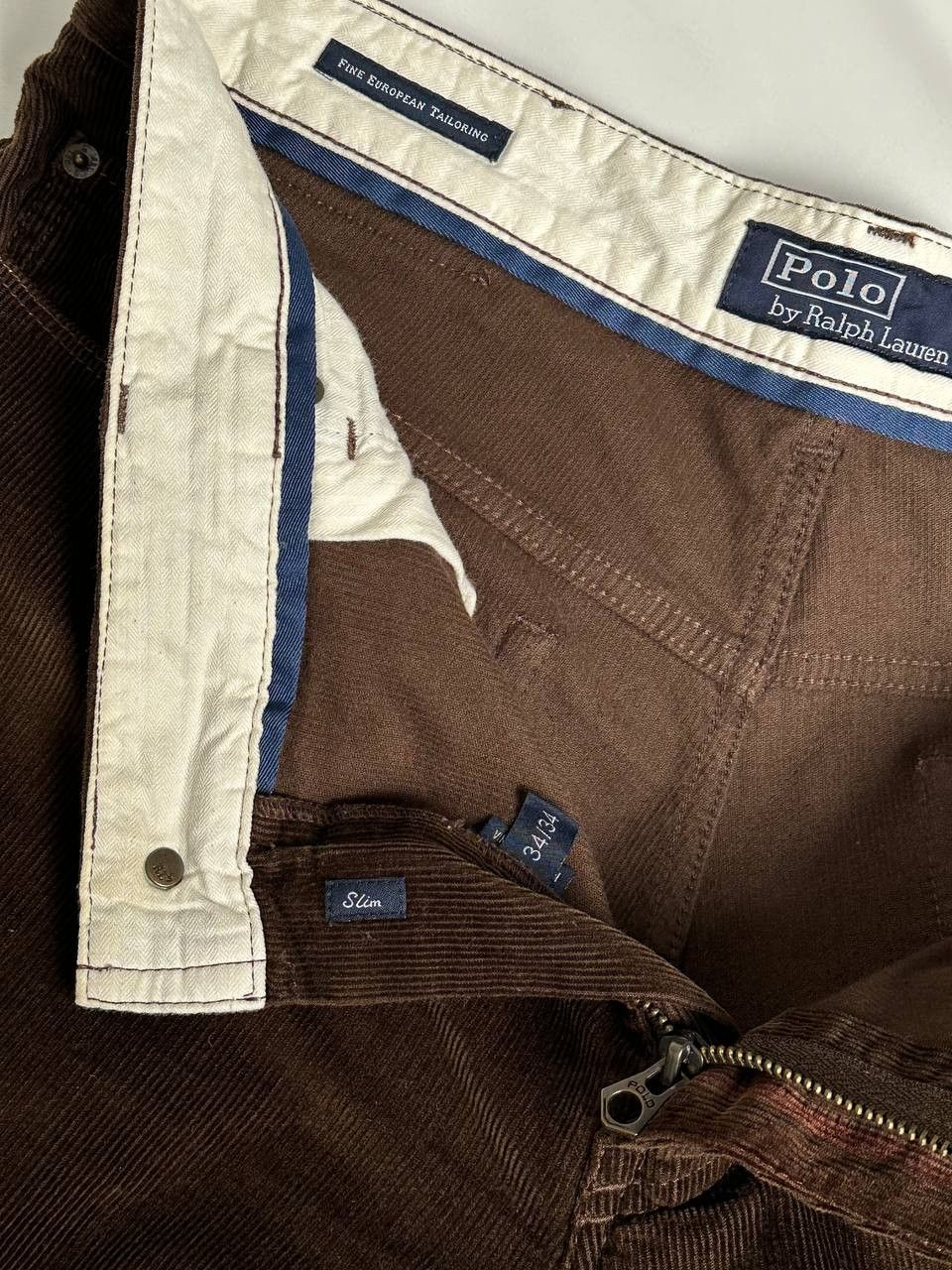 Polo Ralph Lauren × Ralph Lauren × Vintage Polo Rarlph lauren velvet pants slim brown Size US 34 / EU 50 - 7 Thumbnail