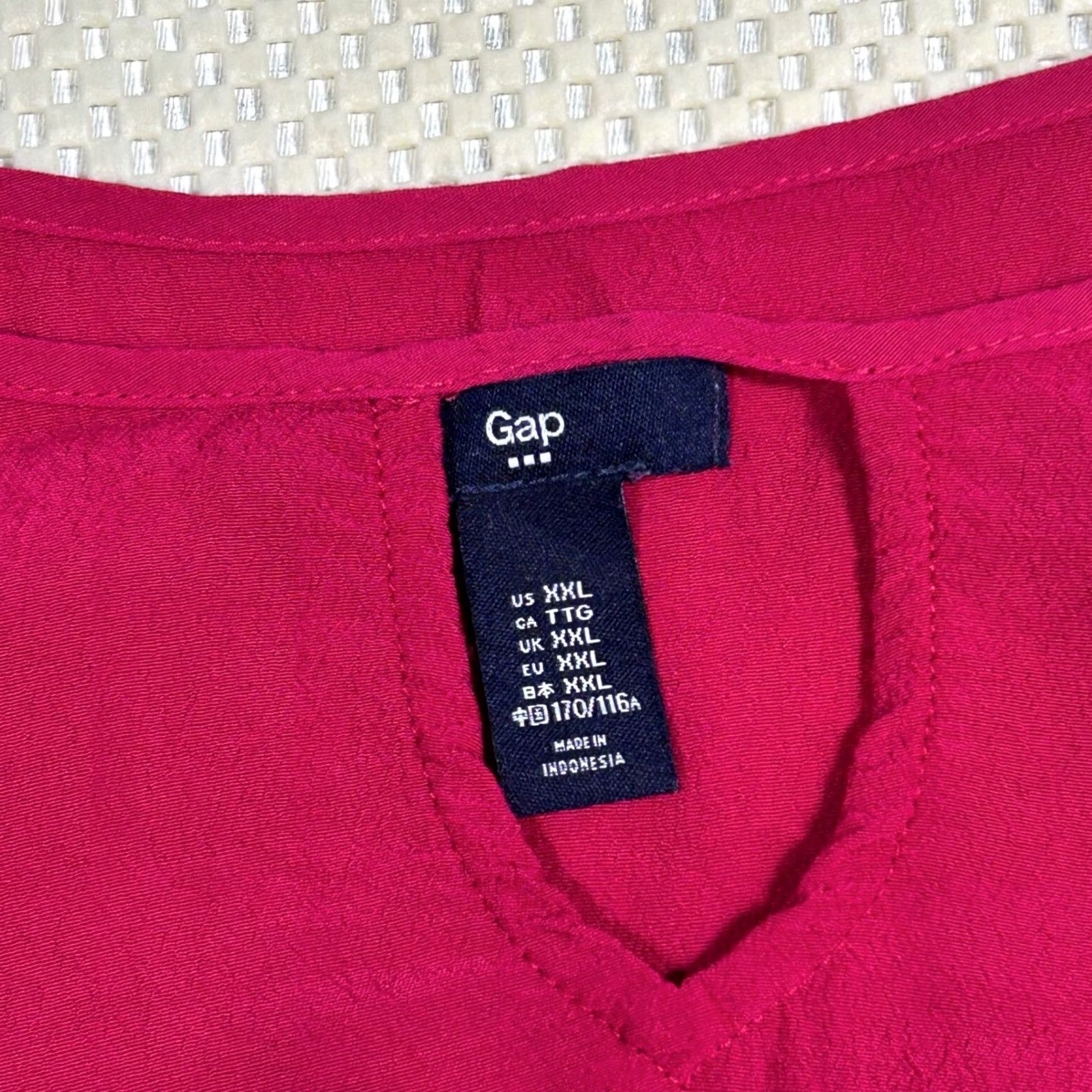 Gap Gap Blouse Top Keyhole Neckline 3/4 Sleeve Lace Detail Pink Womens XXL Size XXL / US 16-18 / IT 52-54 - 4 Thumbnail