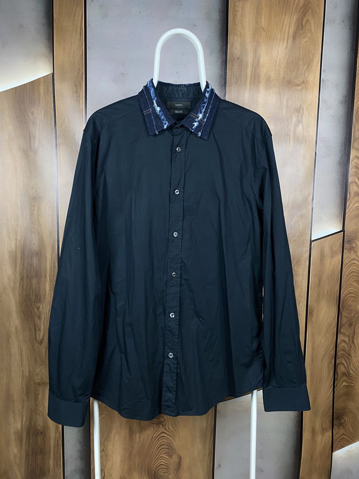 Diesel 🍇Shirt Button Up Diesel Slim Fit Denim Color Designer Tee🍇 Size US XL / EU 56 / 4 - 1 Thumbnail
