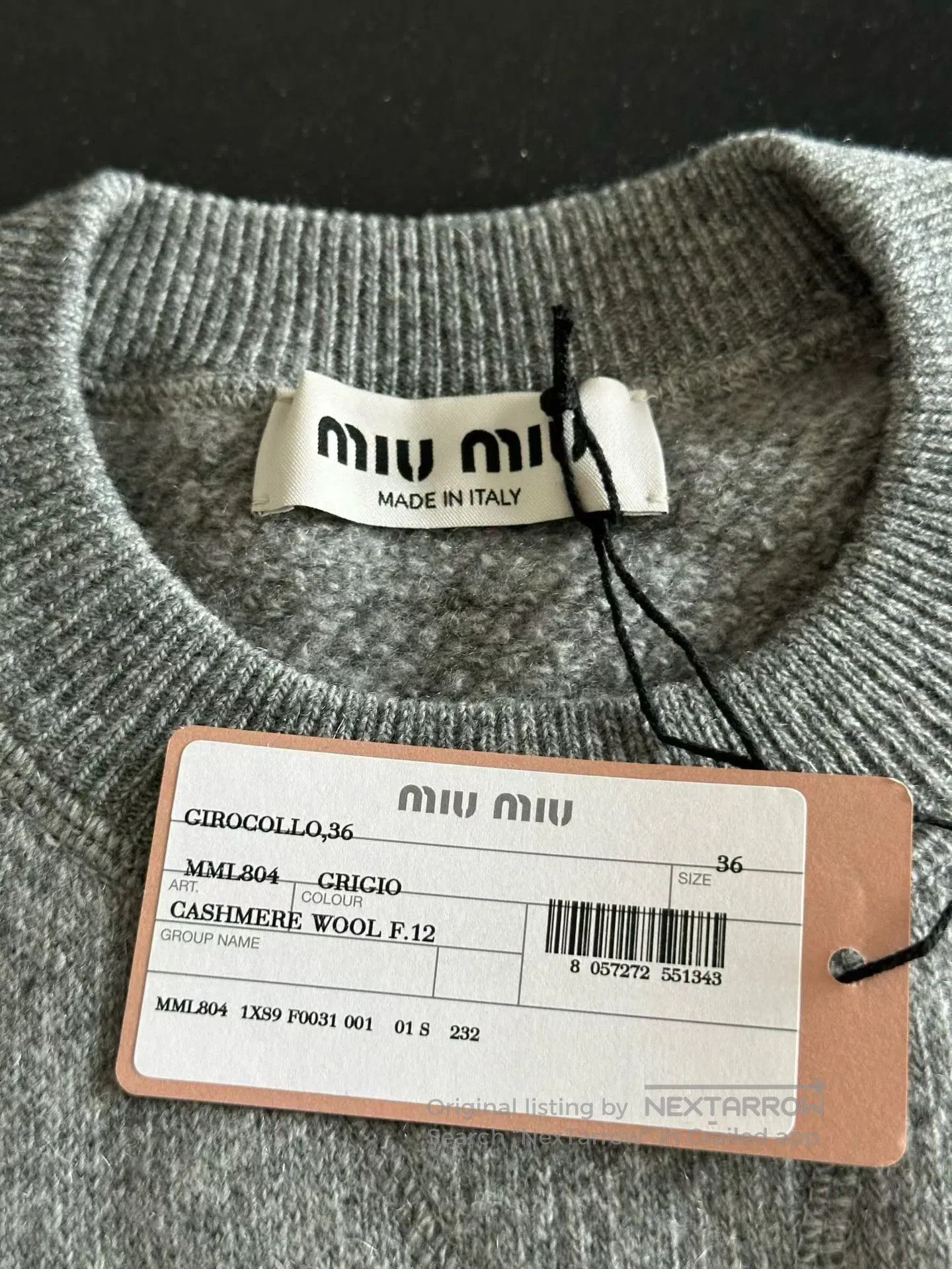 Miu Miu Miu Miu Cashmere Embroidered Sweater| Size XS / US 0-2 / IT 36-38 - 4 Thumbnail