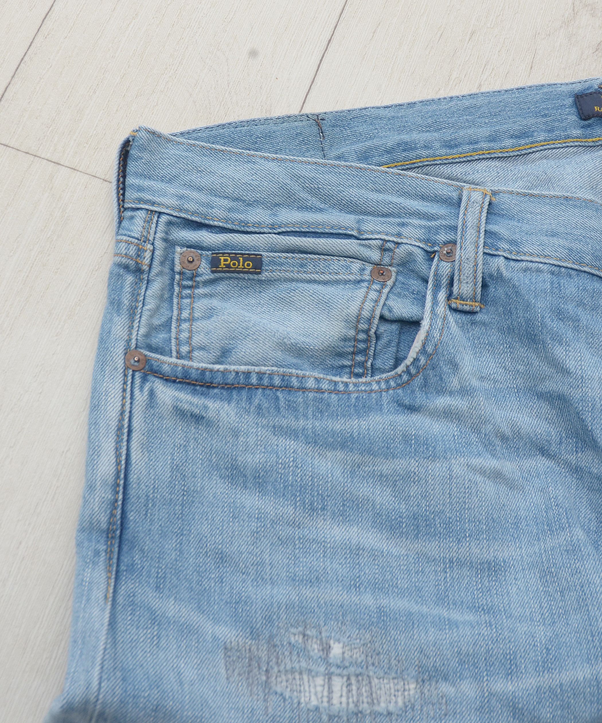 Polo Ralph Lauren × Ralph Lauren Polo Ralph Lauren Slim Distressed Wash Denim Jeans W36 L32 Size US 36 / EU 52 - 8 Thumbnail