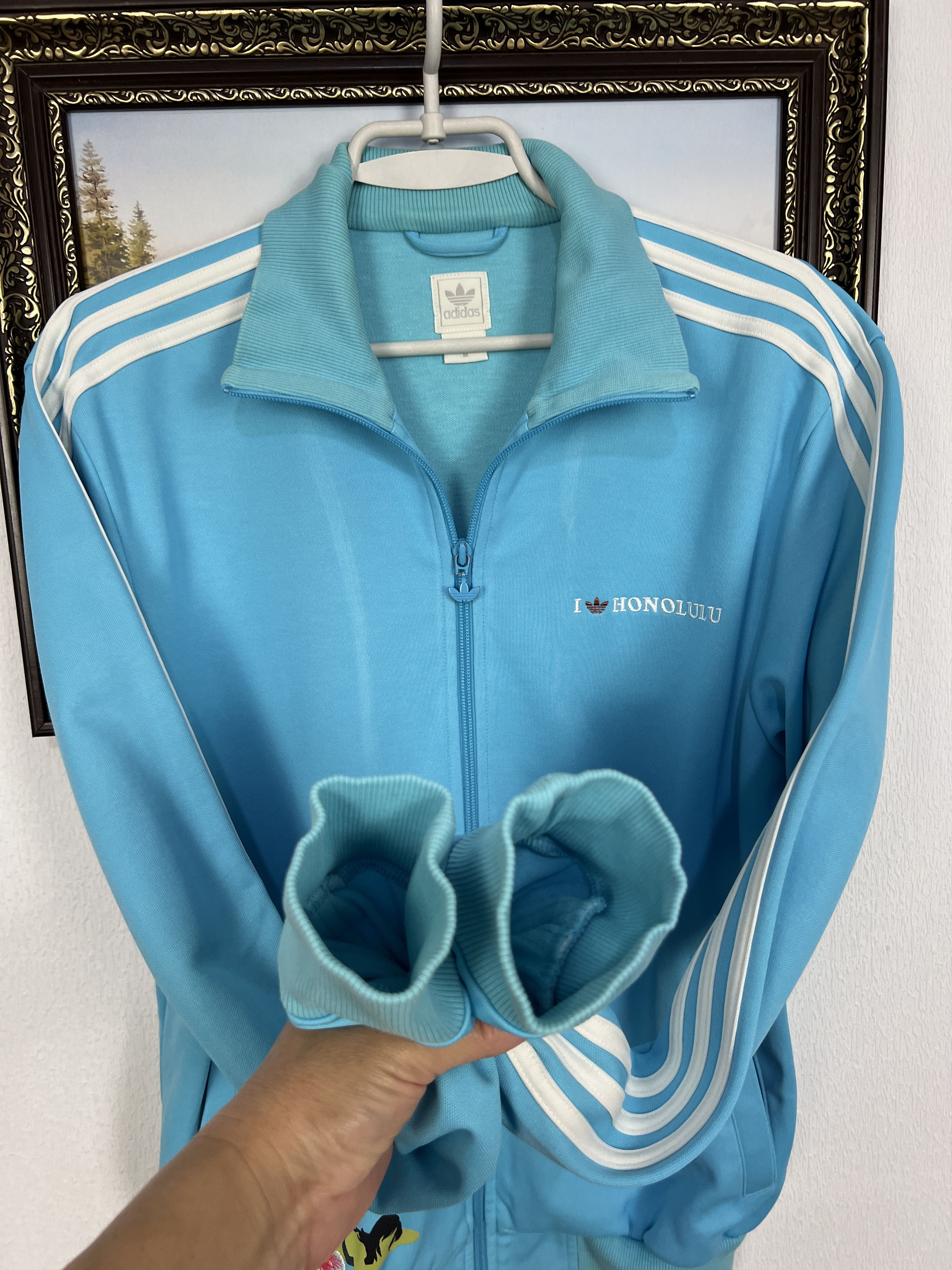Adidas Vintage Adidas Originals I Love Honolulu Hawaii Jacket Blue Size US M / EU 48-50 / 2 - 6 Thumbnail