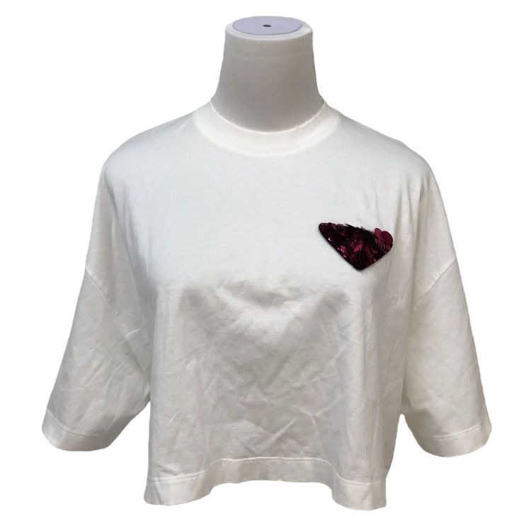 Prada Prada Sequin Triangle Logo T-Shirt Size S Size S / US 4 / IT 40 - 1 Thumbnail