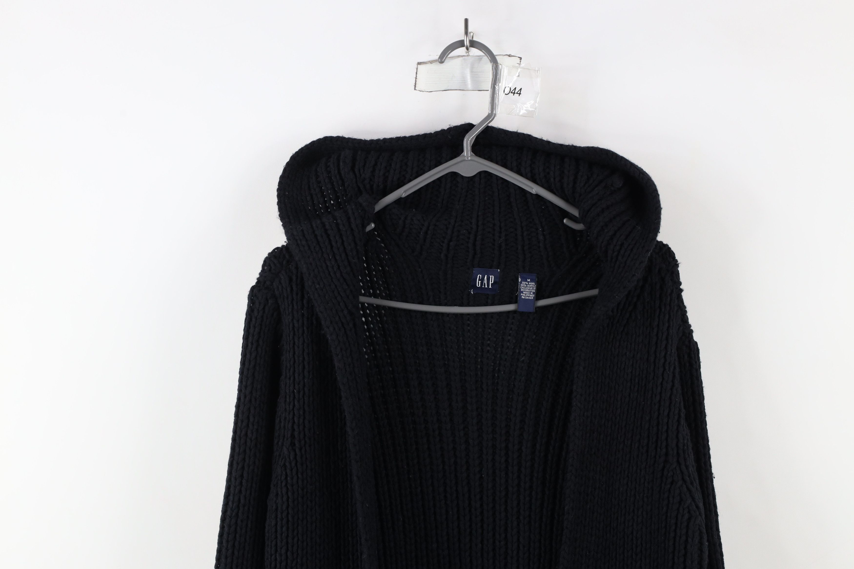 Gap × Vintage Vintage 90s Y2K Gap Ribbed Knit Hooded Cardigan Sweater Size ONE SIZE - 2 Thumbnail