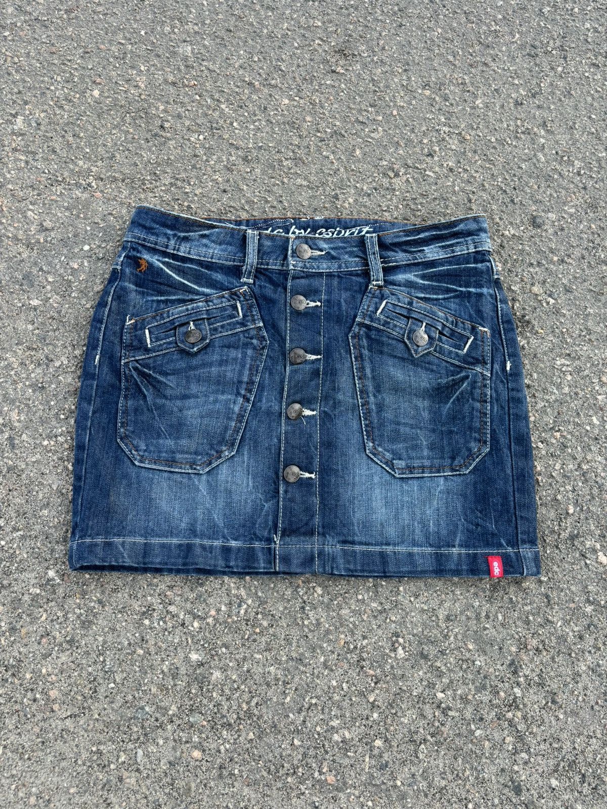 Japanese Brand × Vintage Vintage Y2k Denim cargo mini skirt Size 25" / US 0 / IT 36 - 2 Thumbnail