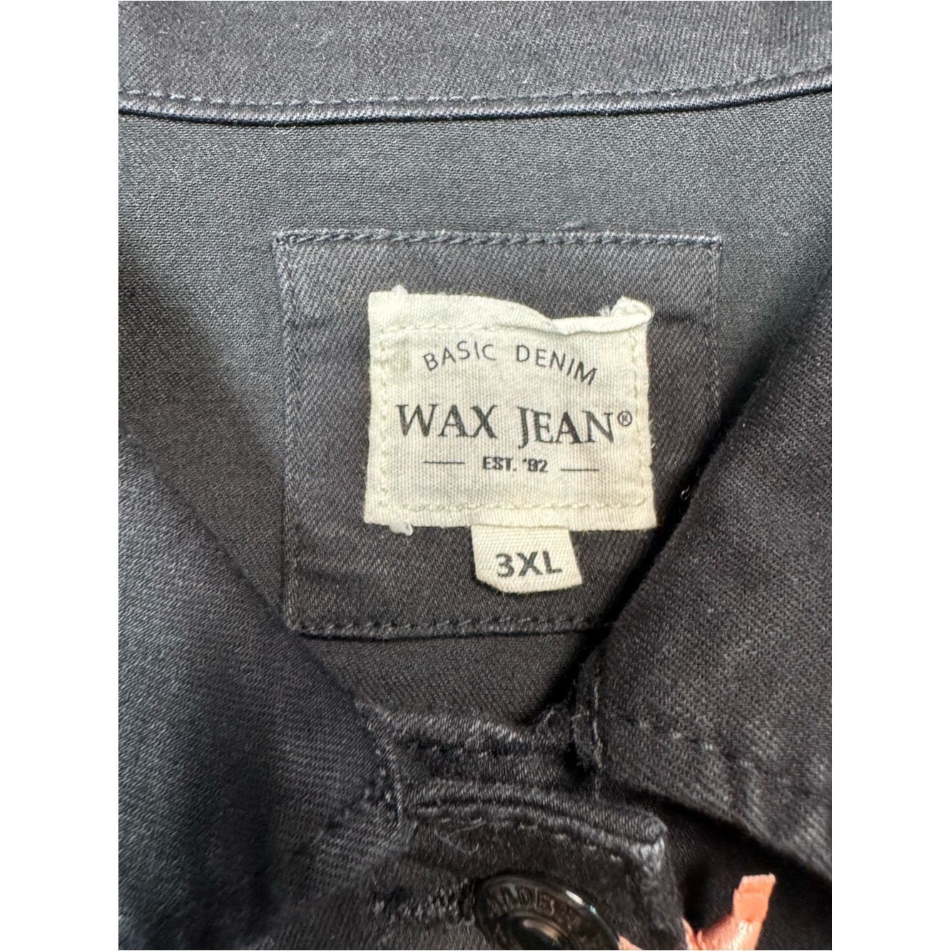 Other NWT New Wax Jean Black Denim Jacket Size XL Size XL / US 12-14 / IT 48-50 - 7 Thumbnail
