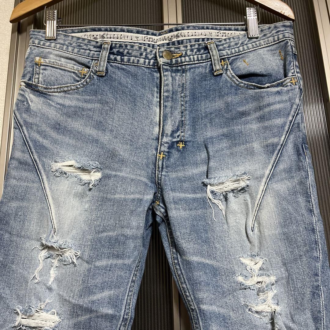 Number (N)ine Crash Musical Note Denim Size US 32 / EU 48 - 2 Thumbnail