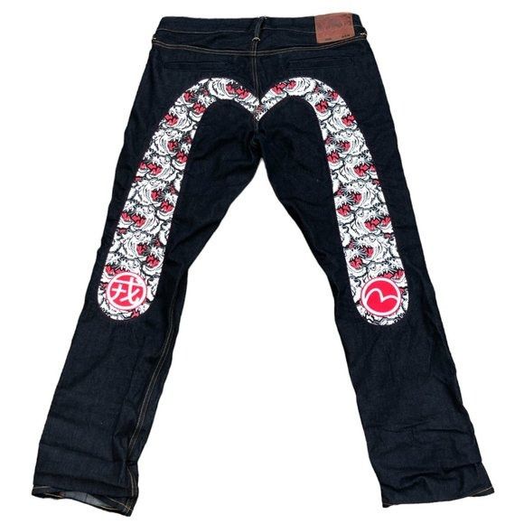 Pre-owned Evisu Vintage  Japanese Selvedge Denim Jeans Size 34 In Multicolor