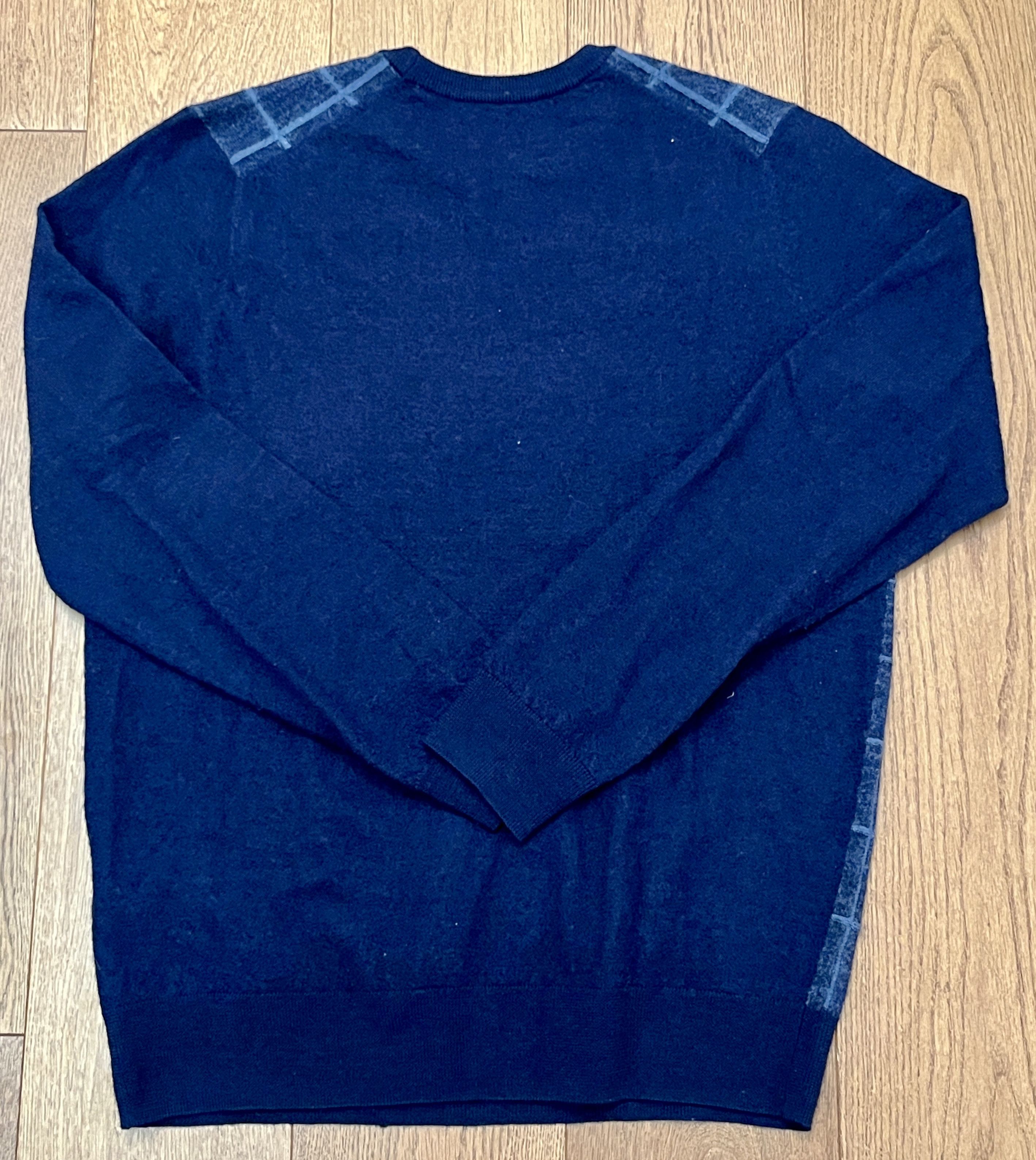 Ben Sherman Ben Sherman 100% Wool Blue Grid Crewneck Sweater Mod Men M Size US M / EU 48-50 / 2 - 4 Thumbnail