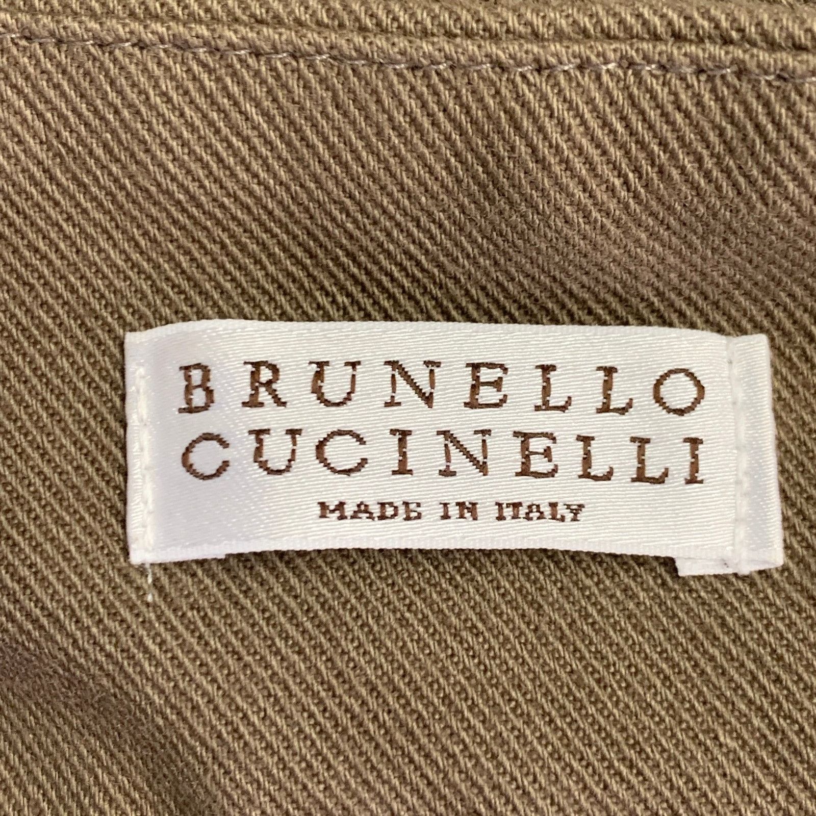 Brunello Cucinelli Size 4 Brown Cotton Blend Twill Flat Front Casual Pants Size 27" / US 4 / IT 40 - 4 Thumbnail