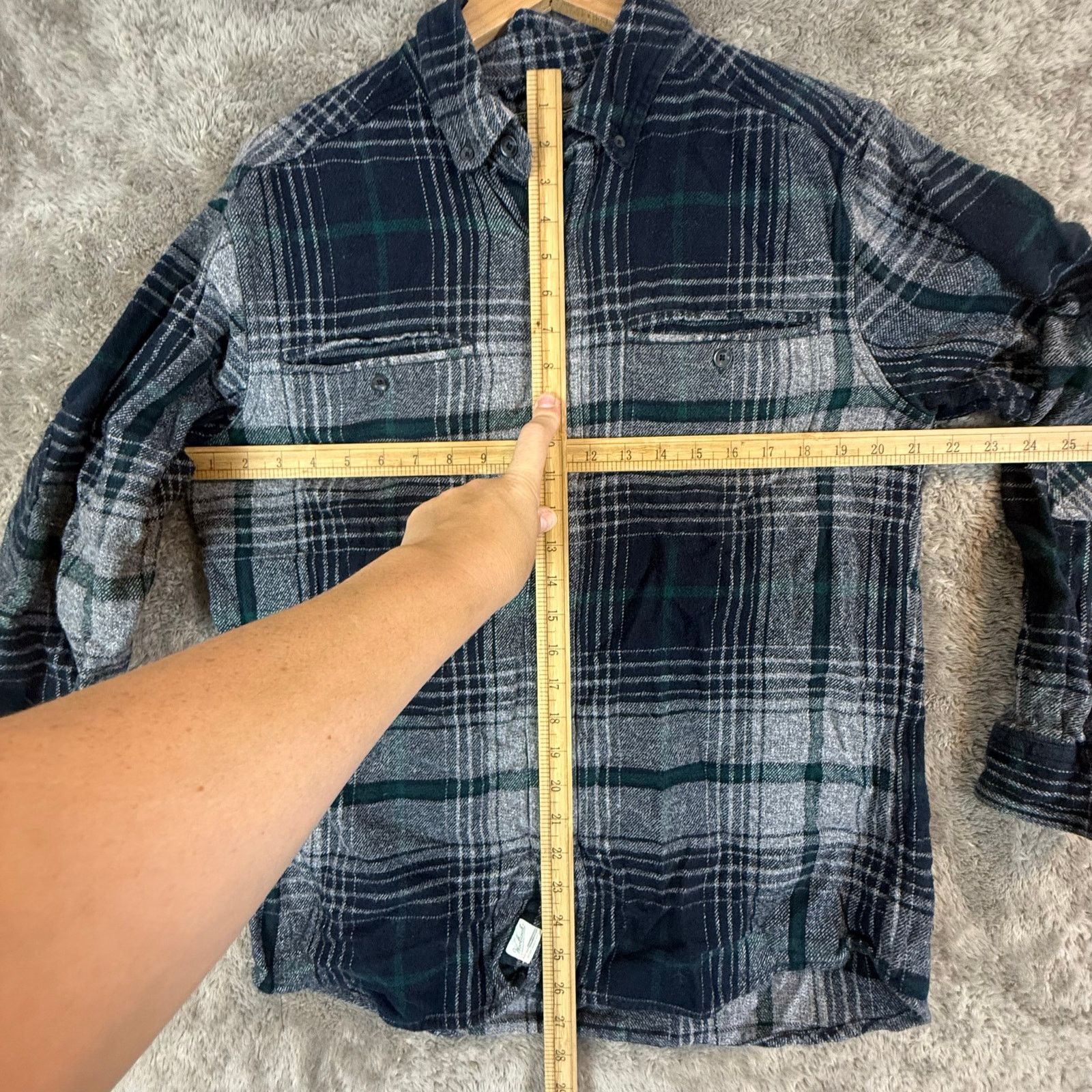 Woolrich Woolen Mills Woolrich Blue Green Shacket Button Down Plaid Shirt Men's M Size US M / EU 48-50 / 2 - 9 Thumbnail