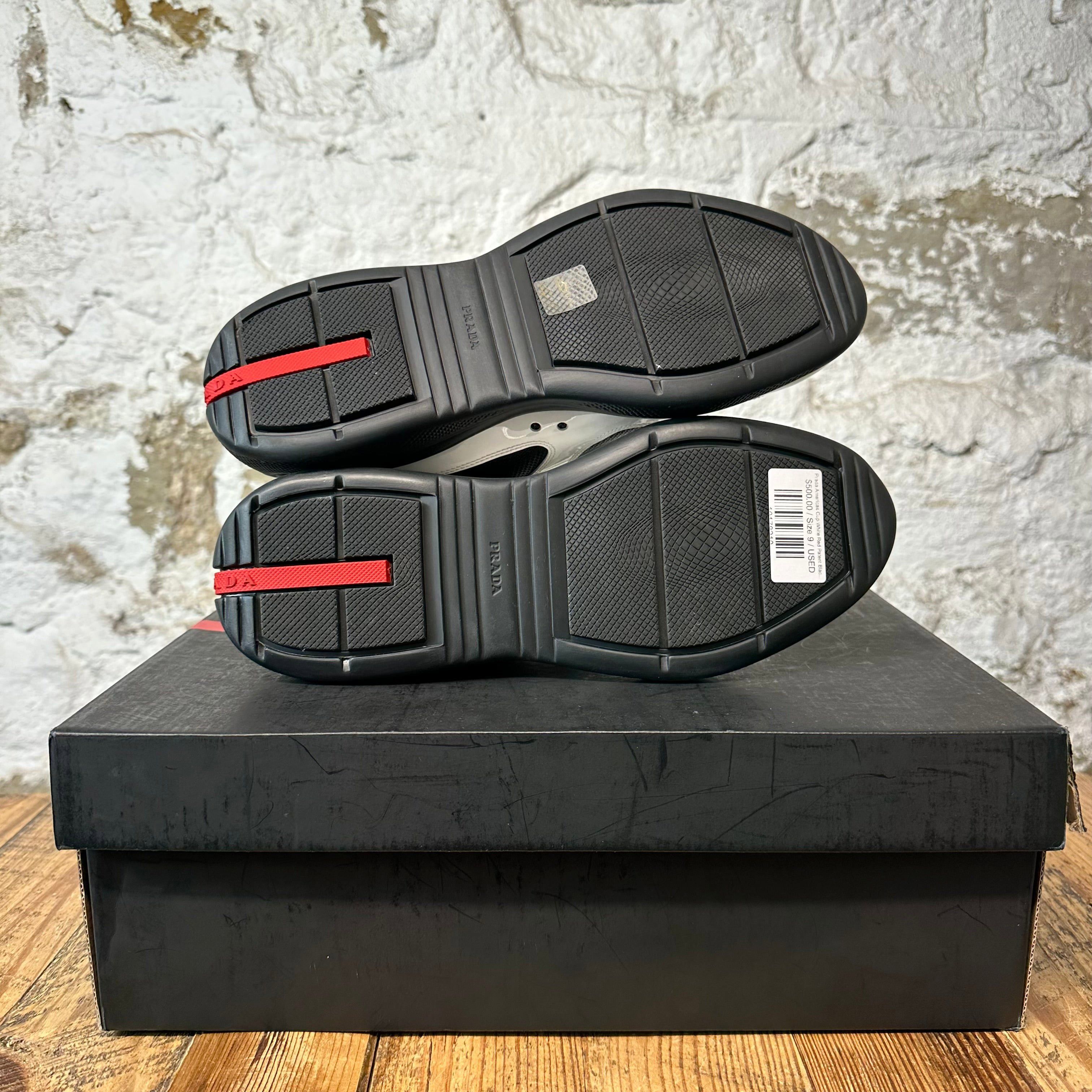Prada Prada Americas Cup White Red Patent Black Sneaker Sz 9 Size US 9 / EU 42 - 4 Thumbnail