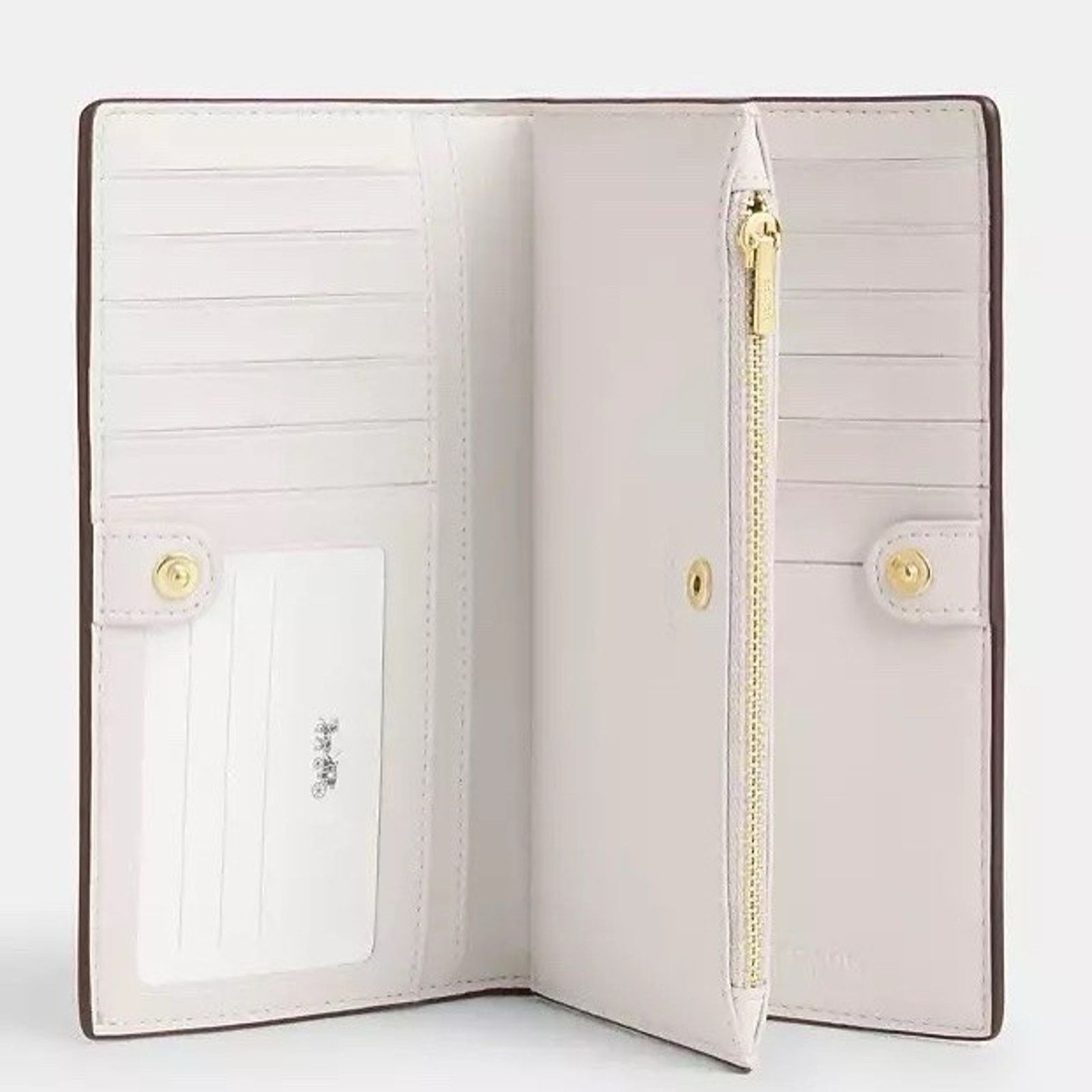 Coach NWT Coach CW661 Slim Zip Wallet Canvas Gold/Sand/Chalk Size ONE SIZE - 7 Thumbnail