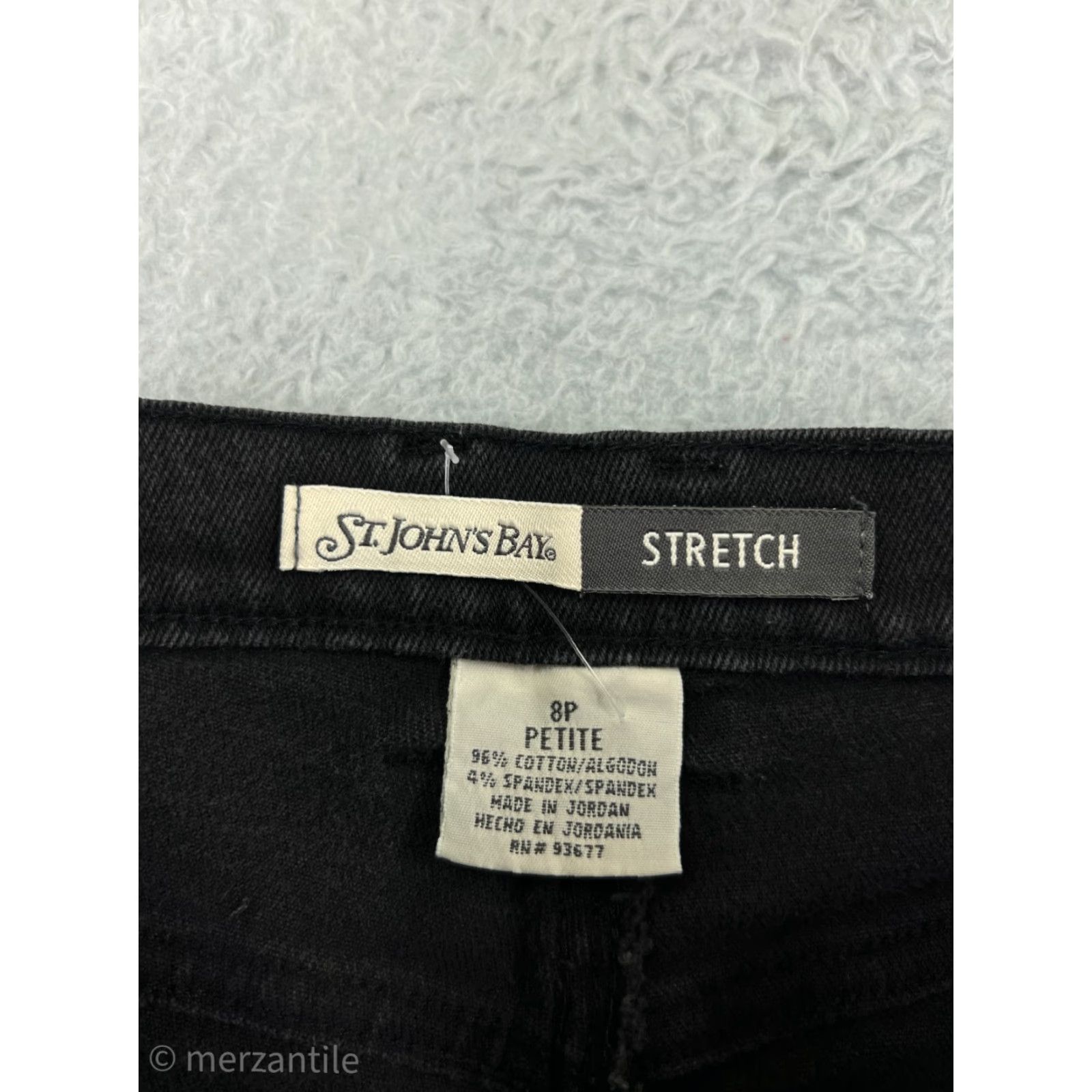 Lee Womens St. Johns Bay Pants 8P Black Denim Jeans High Rise Straight Leg Cotton Size 30" / US 8 / IT 44 - 3 Thumbnail