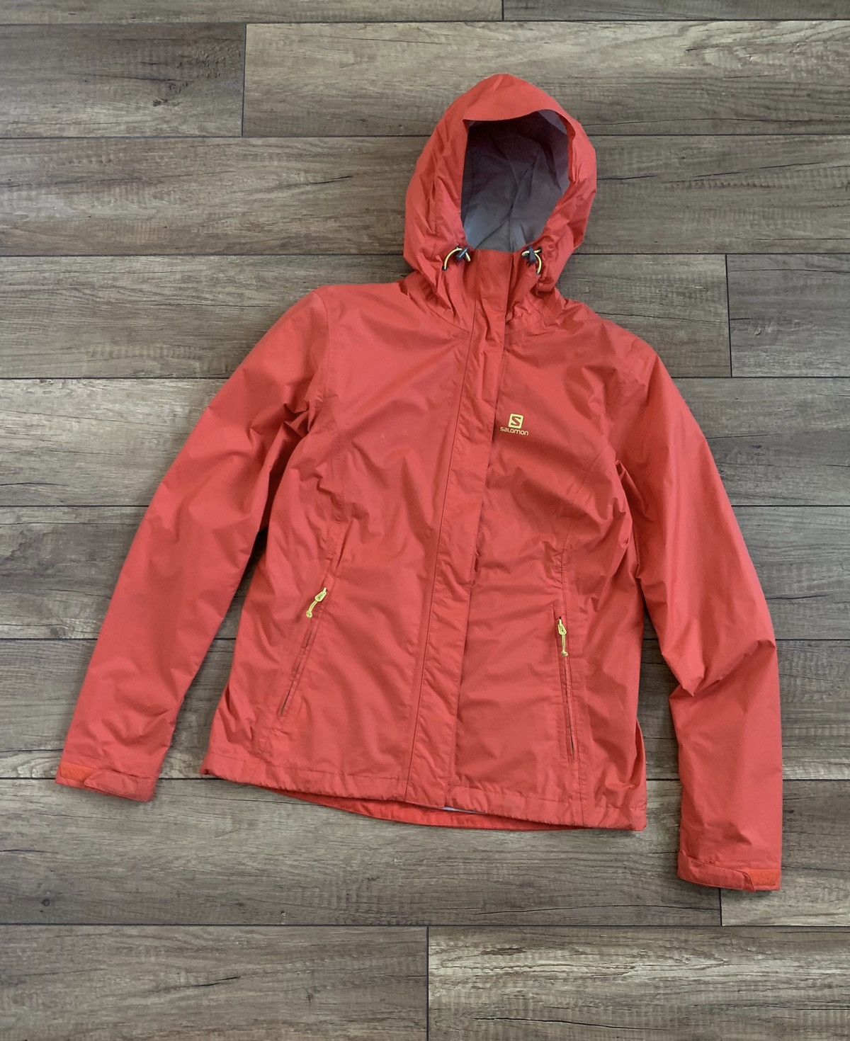 Salomon Womens Orange Hooded ClimaPro Windbreaker Jacket