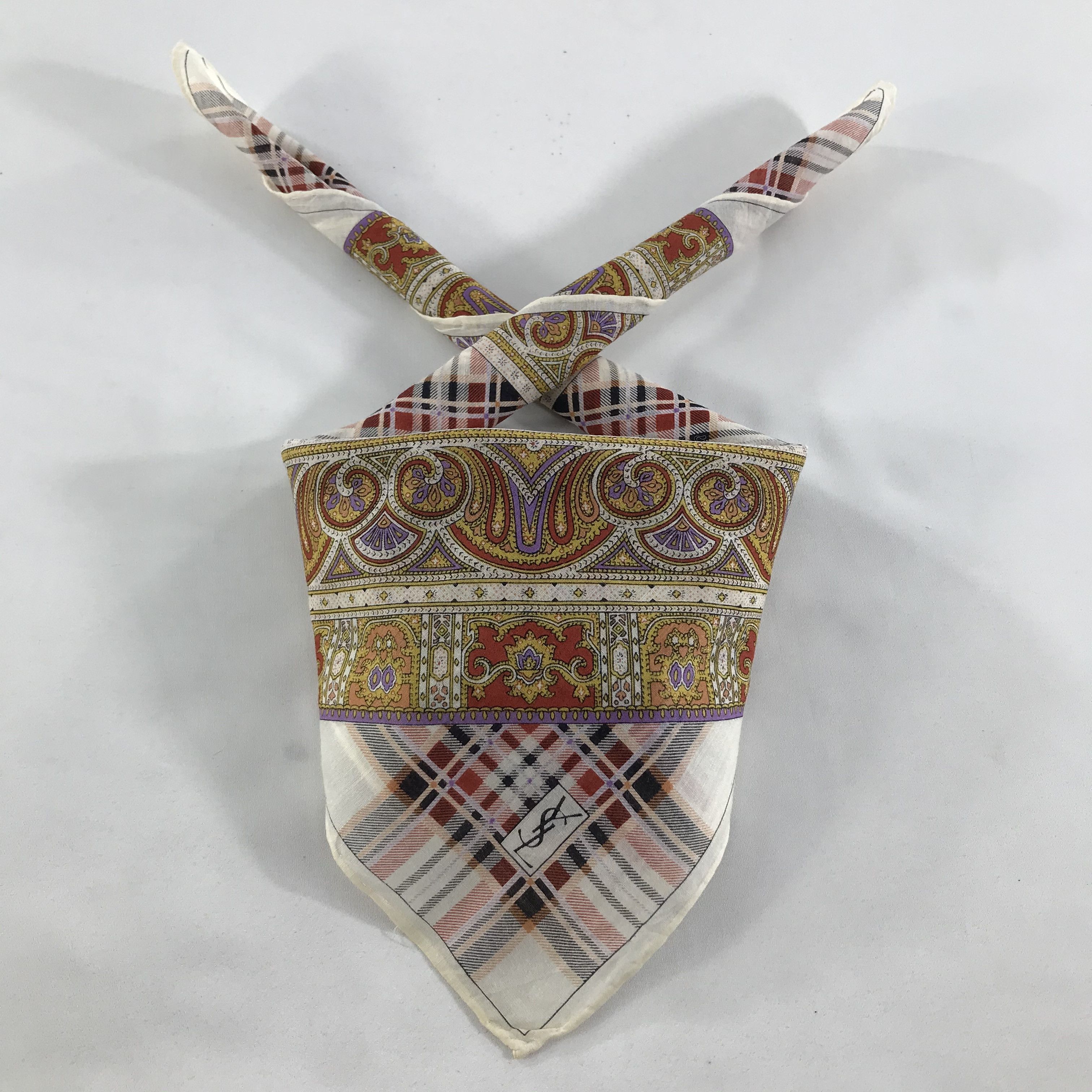 Vintage × Yves Saint Laurent Yves Saint Laurent Bandana / Handkerchief/Neckerchief -S1253 Size ONE SIZE - 3 Thumbnail