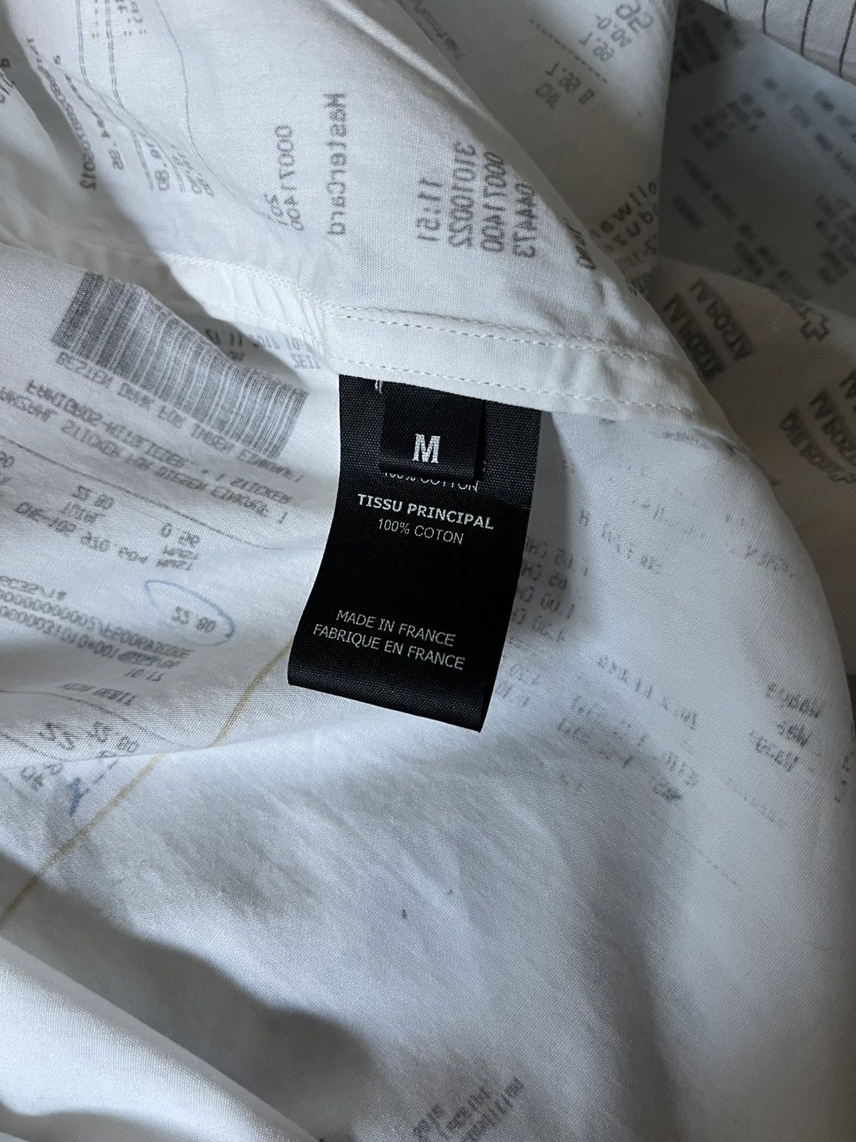 Vetements Vetements Hiver 2019 Receipt white button up shirt Size US M / EU 48-50 / 2 - 10 Thumbnail