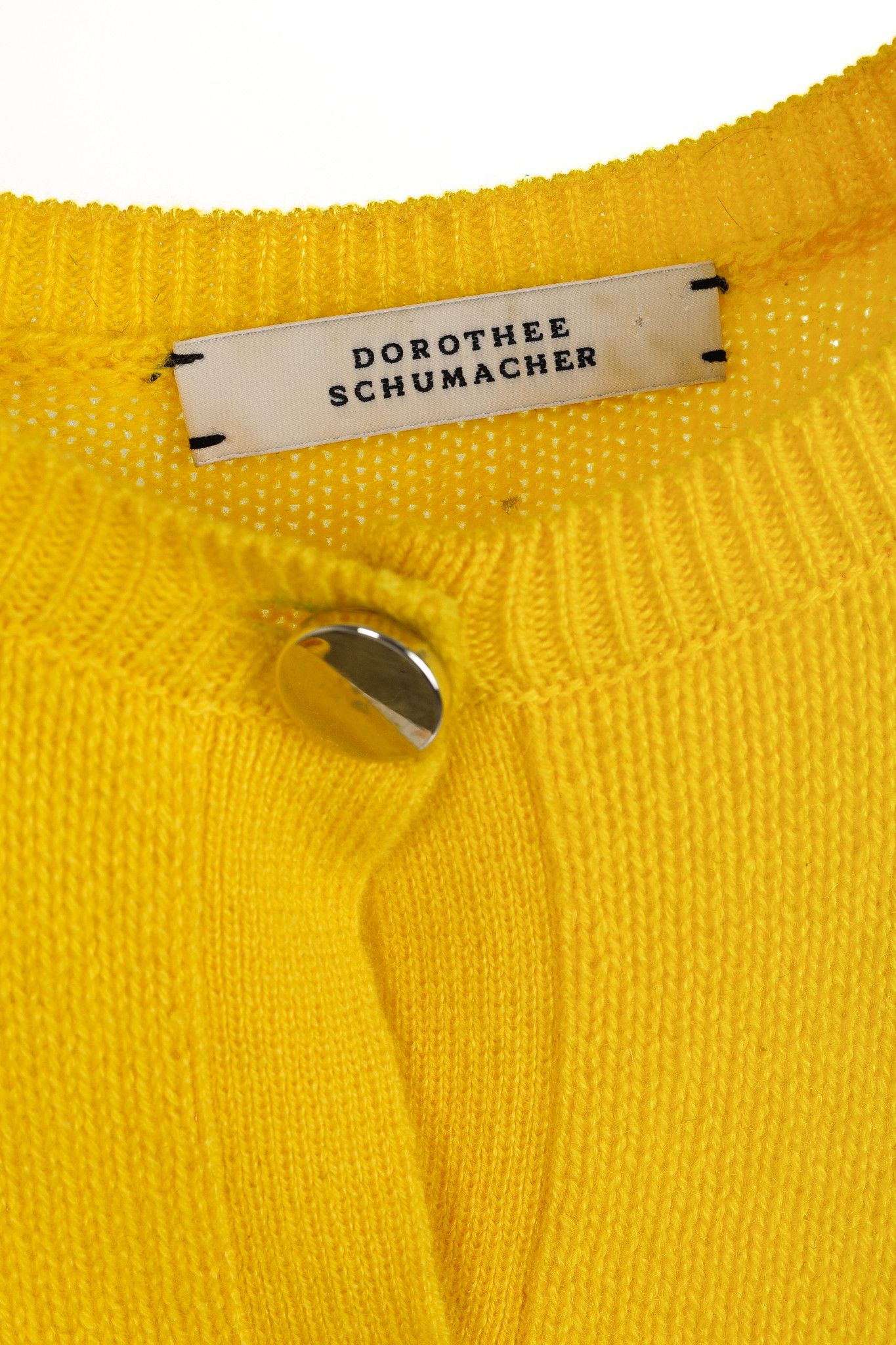 DOROTHEE SCHUMACHER Dorothee Schumacher Yellow Cashmere Cold-Shoulder Cardigan Size M / US 6-8 / IT 42-44 - 4 Thumbnail