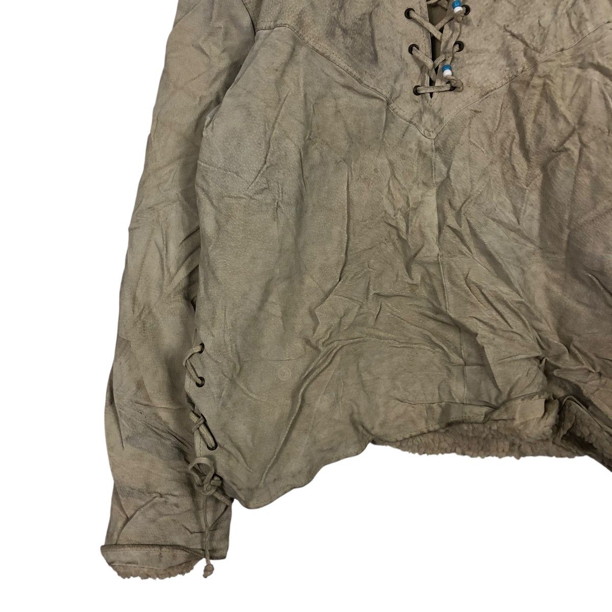 Japanese Brand 🔥VINTAGE GENUINE LEATHER JACKET RAW BLANKET ISSEY MIYAKE Size US M / EU 48-50 / 2 - 6 Thumbnail