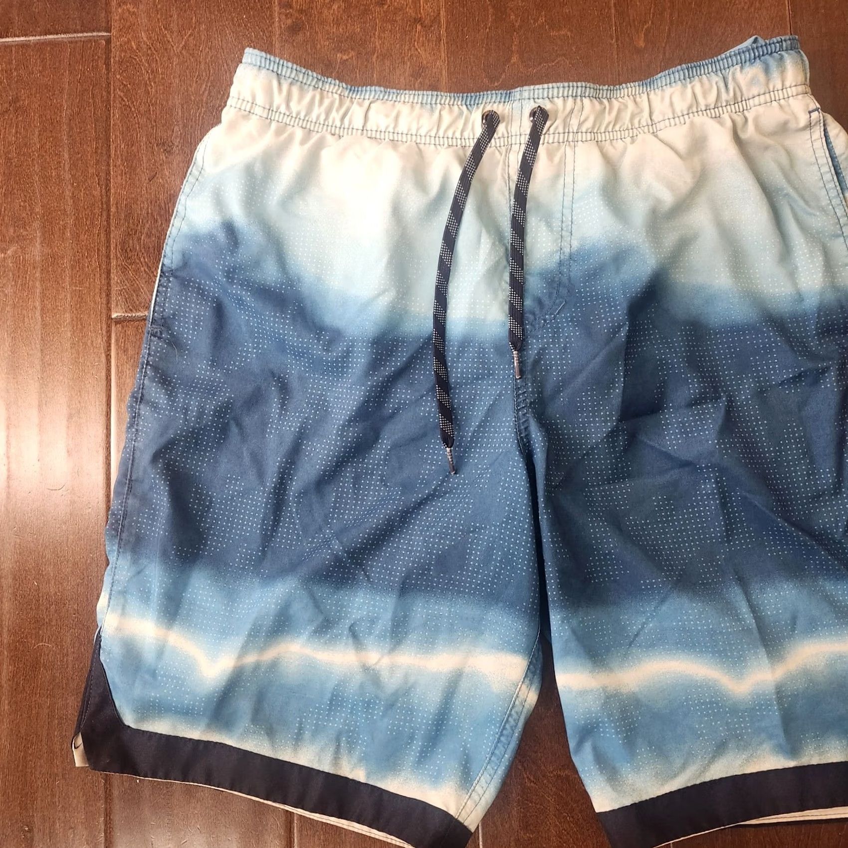 Nike Nike Swim Trunks Mens Medium Blue Gradient Board Shorts Drawstring Size US 31 - 3 Thumbnail