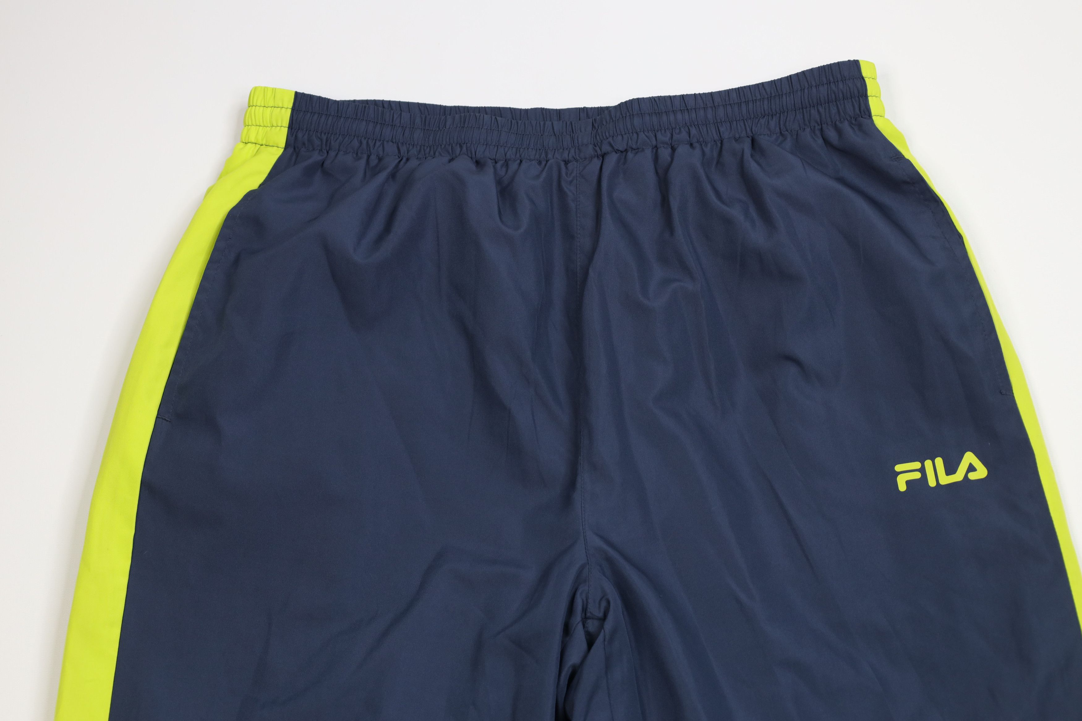 Fila Vintage 90s Y2K Fila Lined Wide Leg Windbreaker Pants Blue Size US 34 / EU 50 - 2 Thumbnail