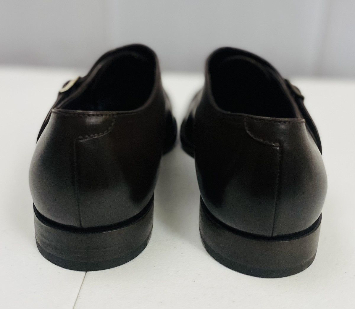 Giorgio Armani Giorgio Armani 🇮🇹 Dk Brown Leather Double Monk Strap 12 New Size US 12 / EU 45 - 11 Thumbnail