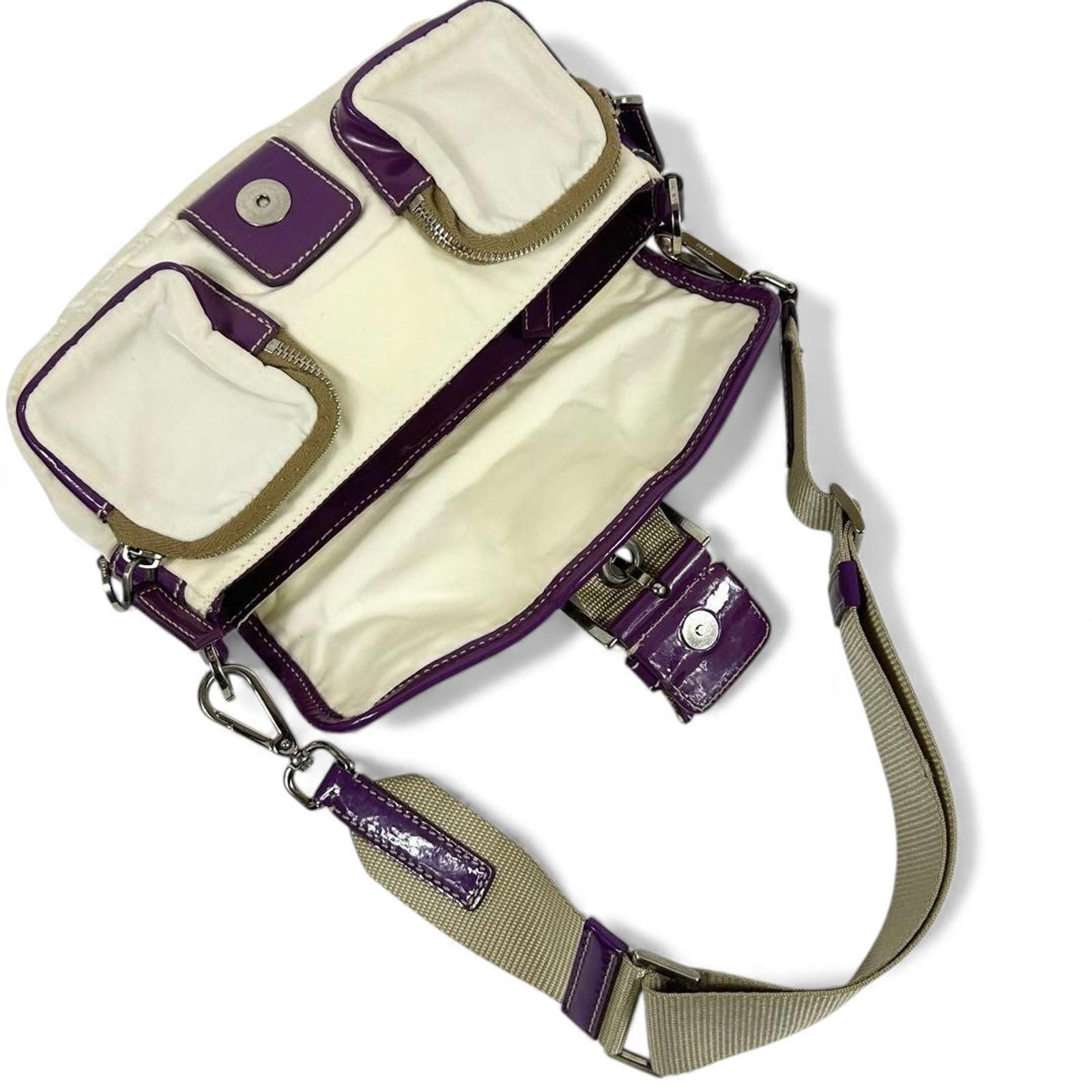 Prada Prada - Shoulder Bag Cream Purple Size ONE SIZE - 6 Thumbnail