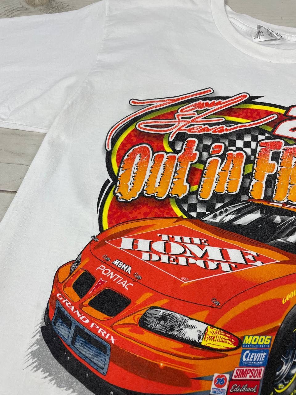 NASCAR Vintage Tony Steward 2002 Nascar Out In Front T-Shirt Size US XL / EU 56 / 4 - 4 Thumbnail