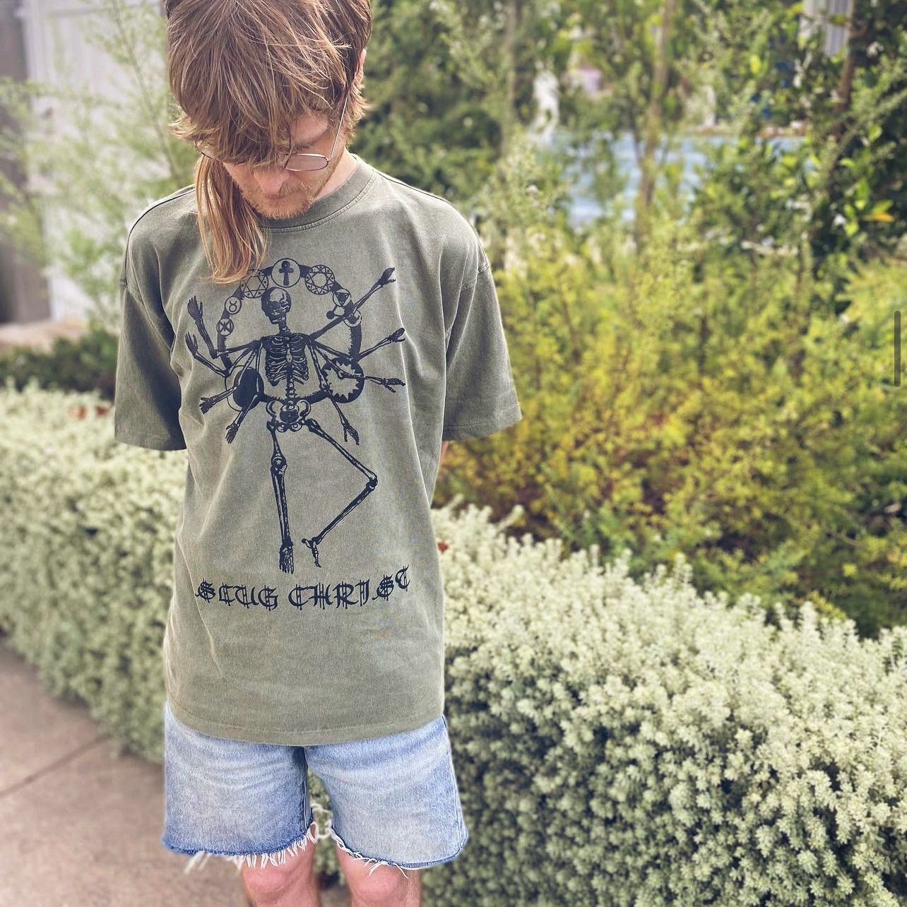 Copes copes x Slug Christ shaeol tee very swag green vintage wash Size US S / EU 44-46 / 1 - 3 Thumbnail