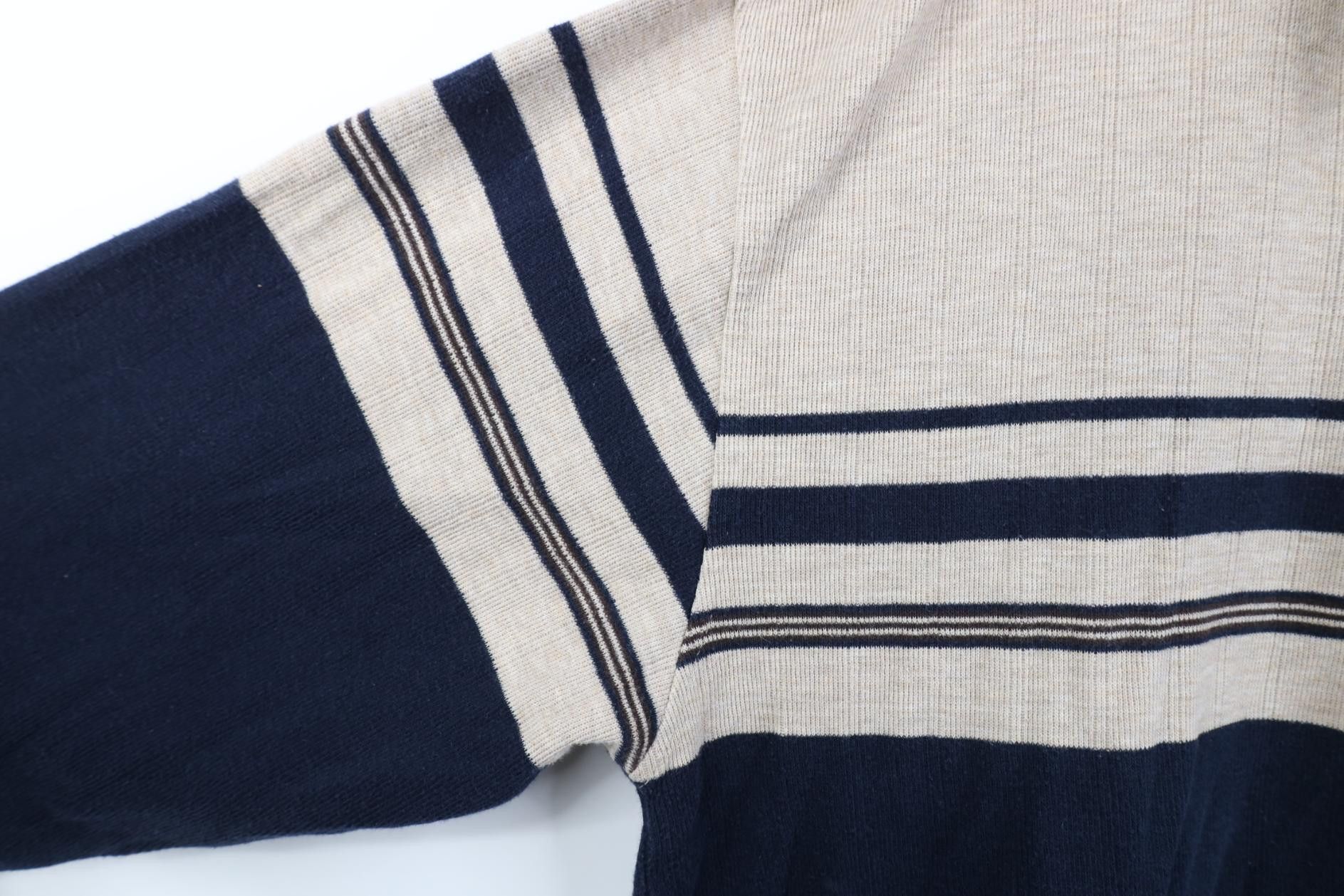 Vintage Vintage 90s Streetwear Block Ribbed Knit Long Sleeve Polo Size US XL / EU 56 / 4 - 6 Thumbnail