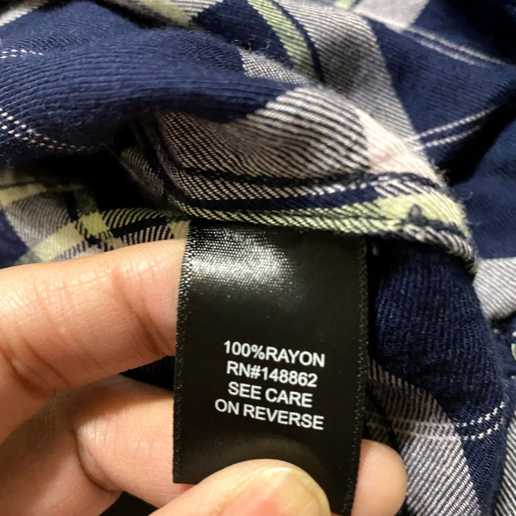 Torrid Torrid Shirt 1X Blue Plaid Button-Up Knit Rayon Long Sleeve, Plus Size, Collared, Pocket, Classic Modern, Womens Size XL / US 12-14 / IT 48-50 - 4 Thumbnail