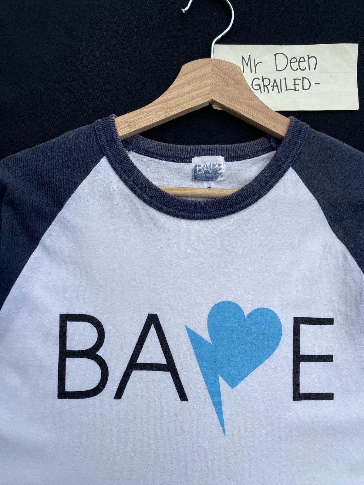 Bape Rare BAPE Blue Love Heart Sign Tshirt Size US M / EU 48-50 / 2 - 7 Thumbnail