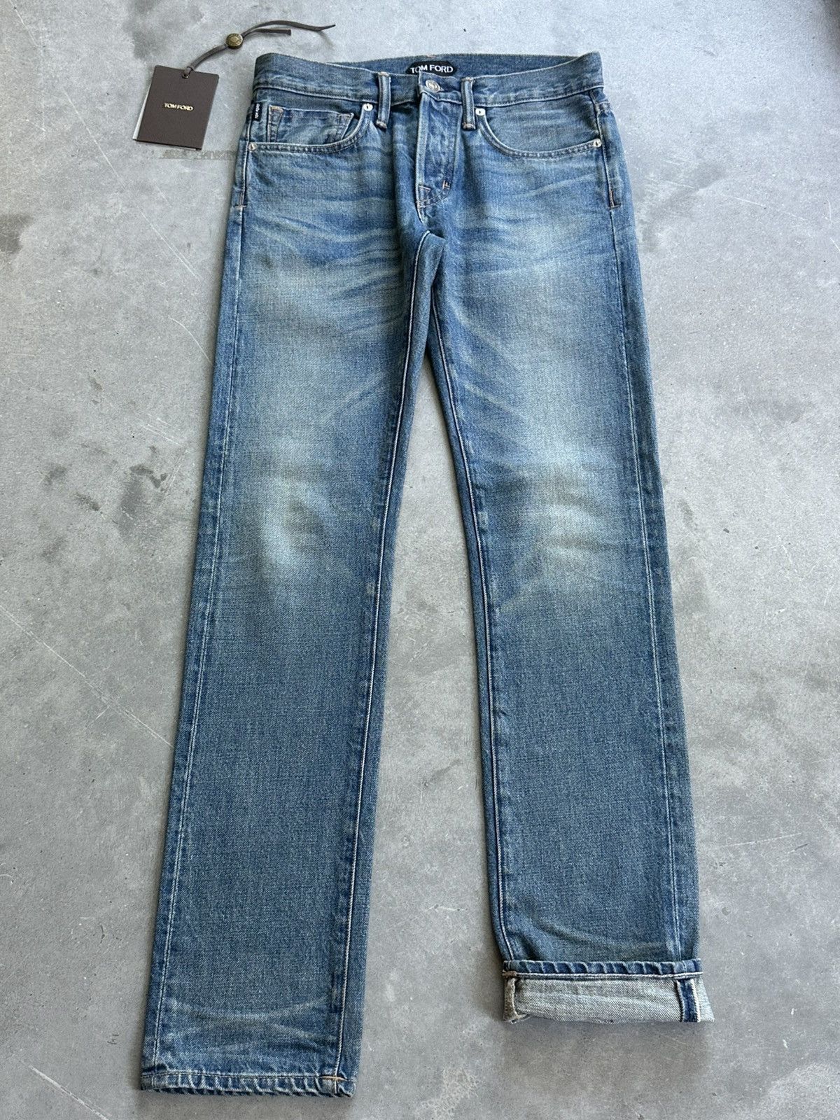 Tom Ford Tom ford jeans selvedge blue washed faded Size US 29 - 1 Thumbnail